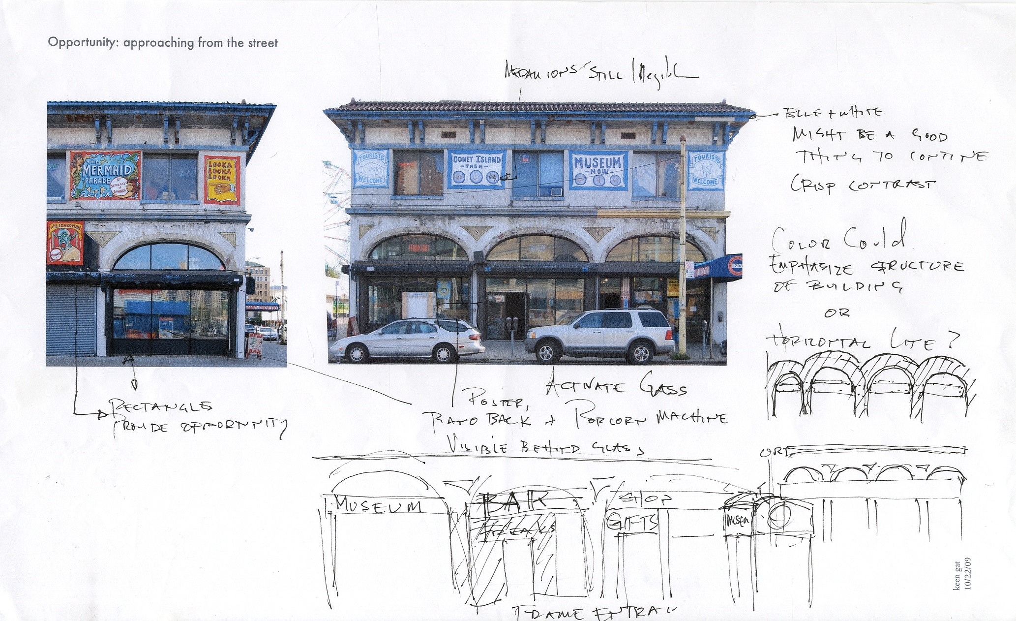 and then from the sidewalk. I also considered their existing style guide.