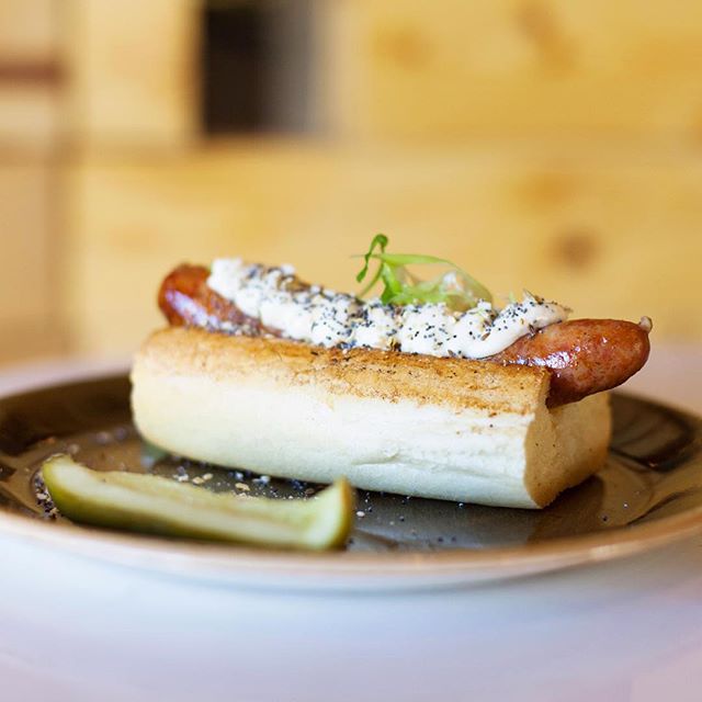 &quot;Everything Bagel Dog&quot; Delicious #food from Heritage @whitneypeakhotel on the blog www.dearfork.com (link in bio)