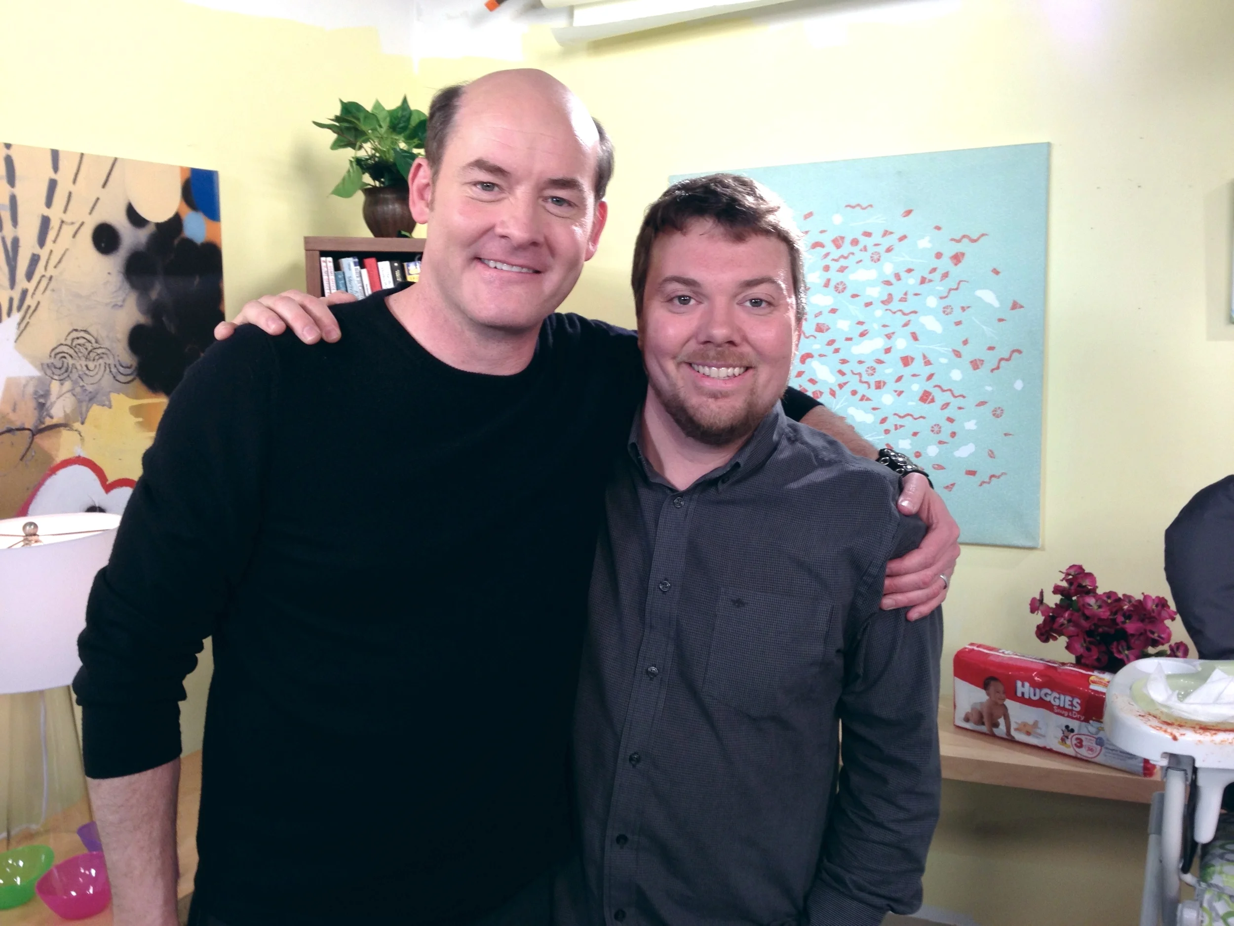 Shaun Johnsen Caught in an Embrace with David Koechner