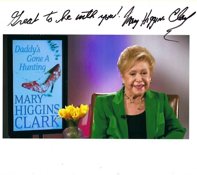 We were saddened to hear of the passing of bestselling author @mary.higgins.clark We had the pleasure of working with the &quot;Queen of Suspense&quot; back in 2013. Link to watch that interview in its entirety up on our Facebook. #maryhigginsclark #