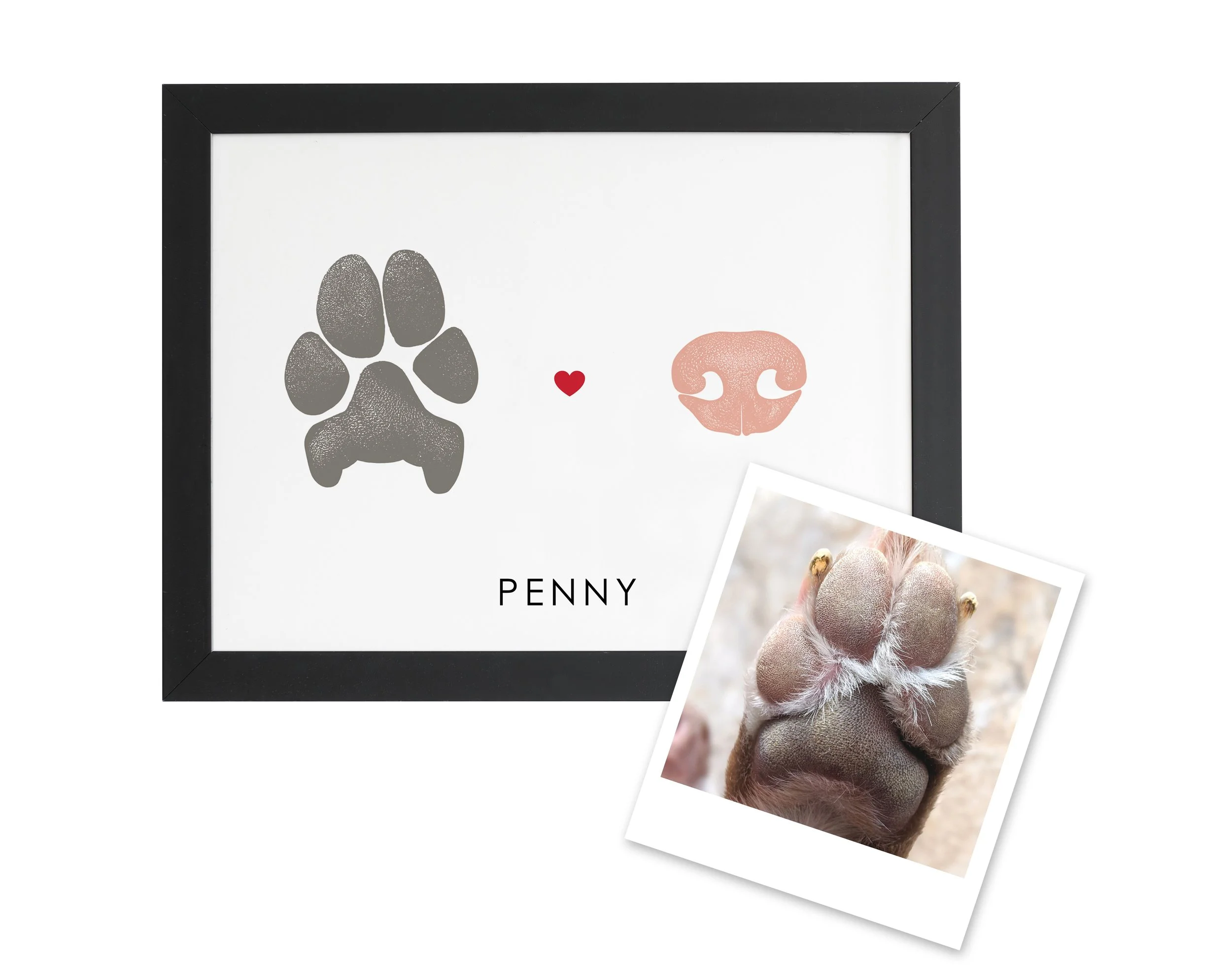 Custom Paw & Nose Print Keepsake — Modern