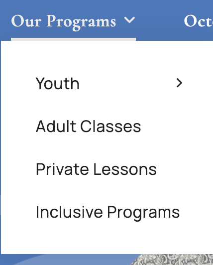 Redundant navigation menu on stillwater website