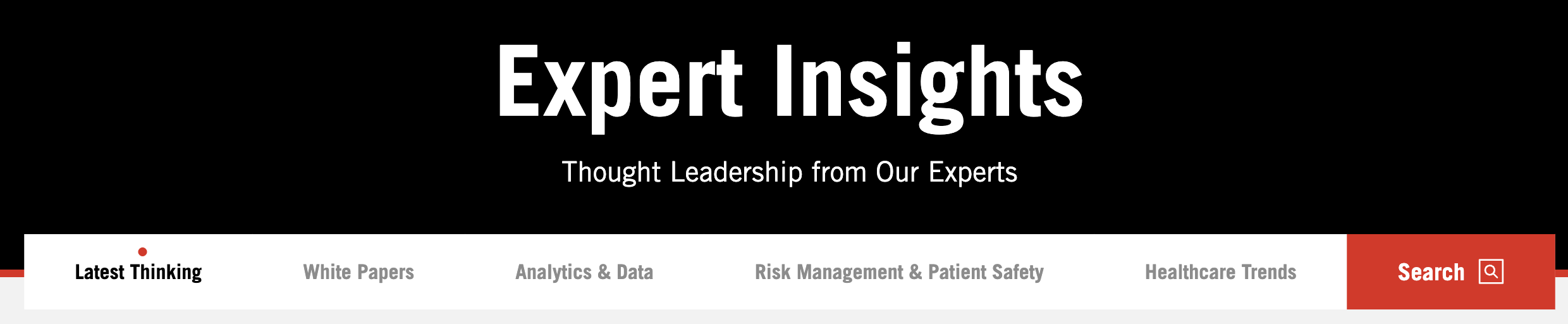 Coverys website improved navigation menu