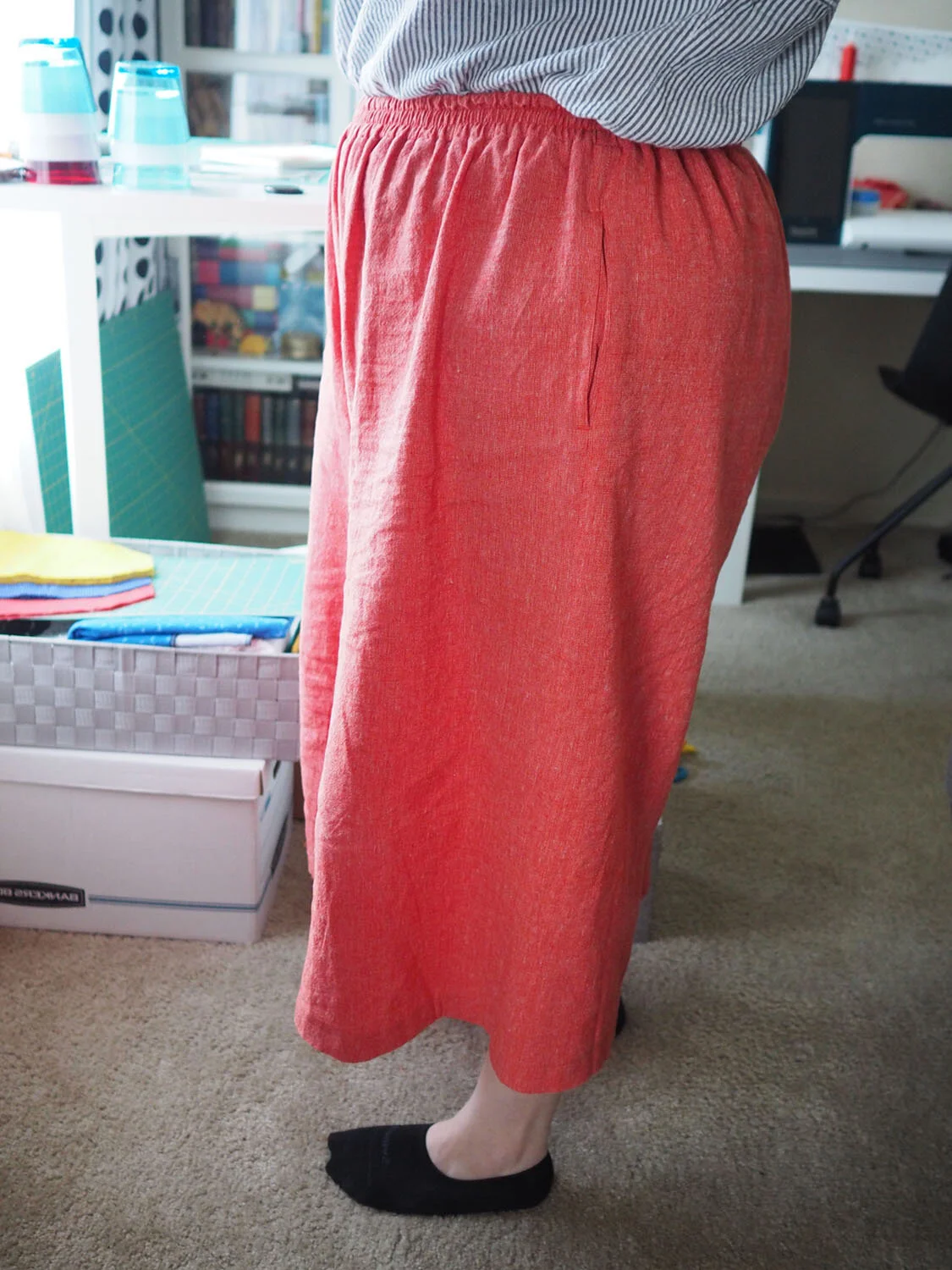 Side view of the finished culottes 