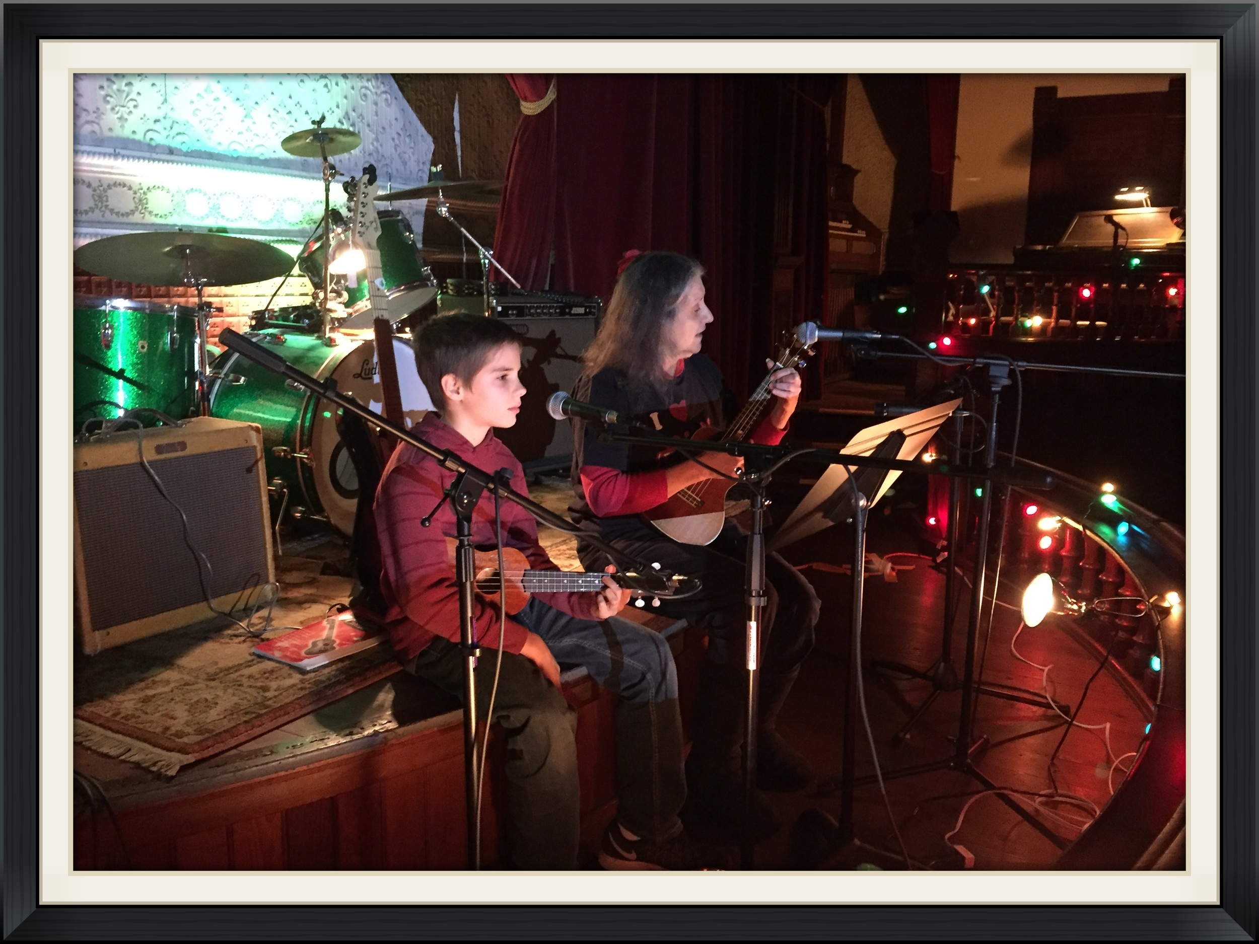 Student Andrew and teacher Vicky performing at last year's Christmas recital.
