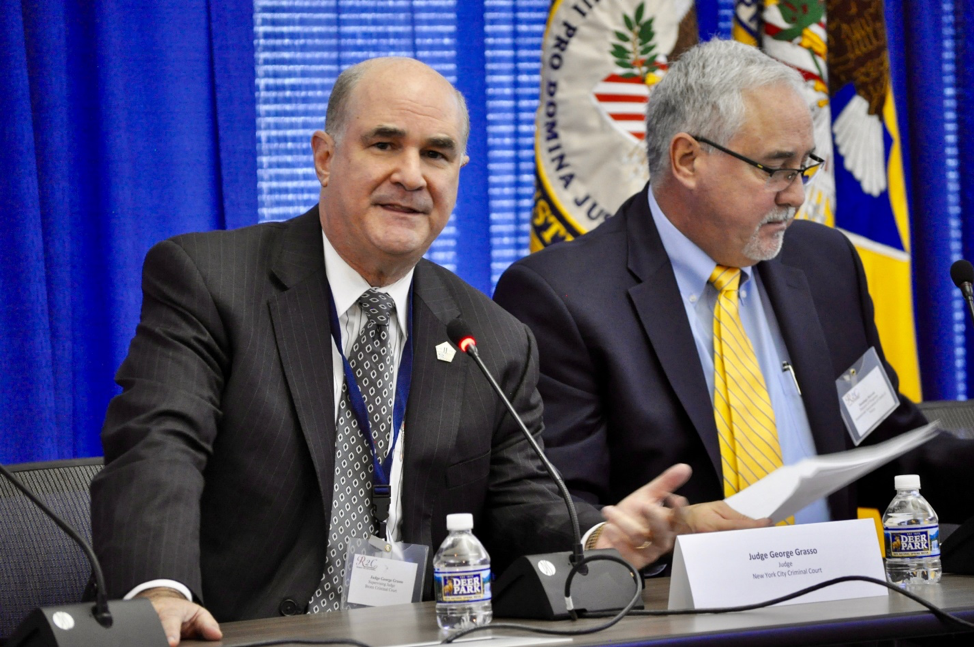 From left,  Judge George Grasso , New York City Criminal Court Judge, former First Deputy Police Commissioner of the New York City Police Department, with  Domingo Herraiz , Director of Programs, International Association of Chiefs of Police