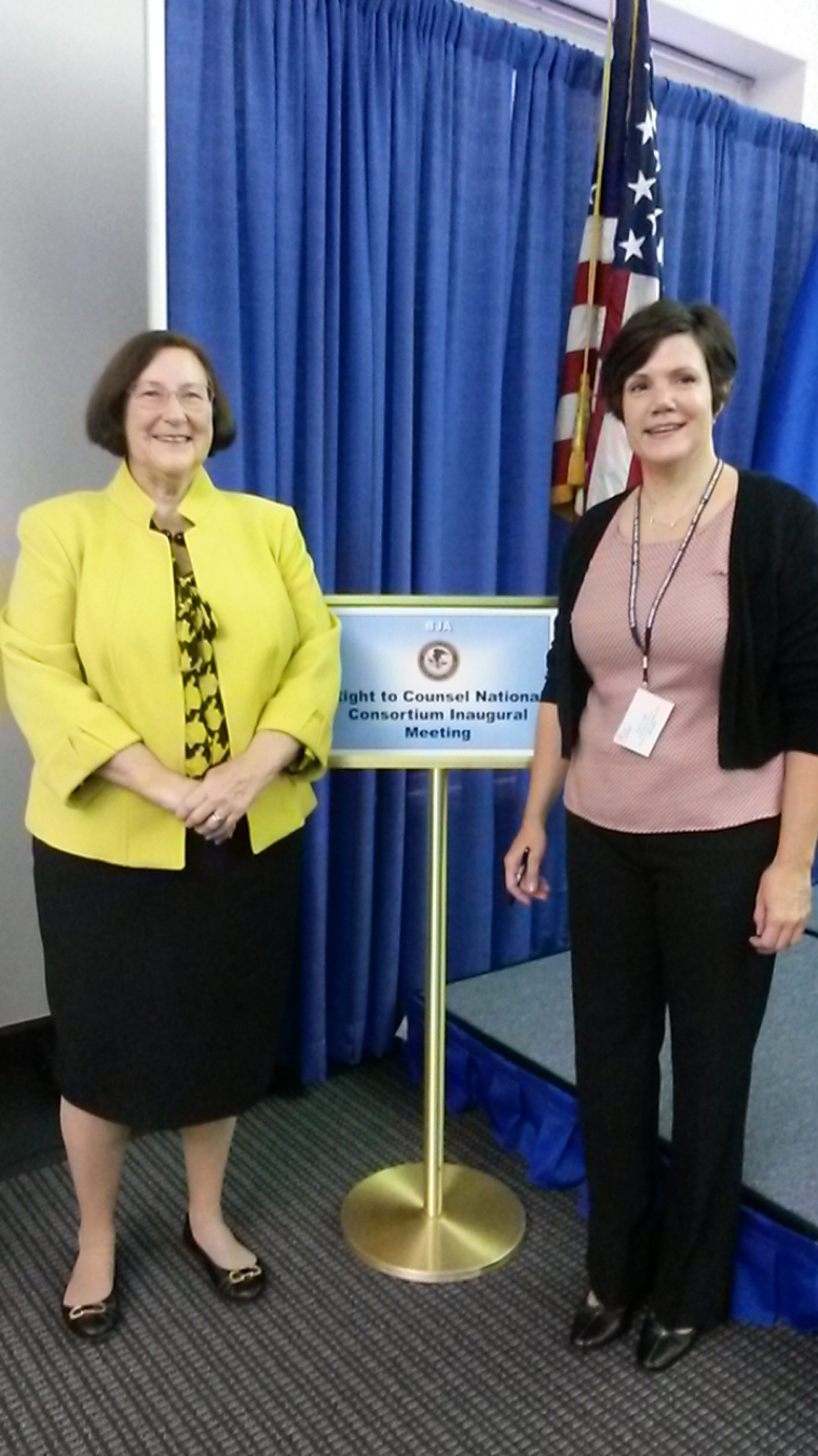From left,  Denise O’Donald , former US Director of the Bureau of Justice Assistance, Office of Justice Programs, US Department of Justice, and  Kim Ball , former BJA Senior Policy Advisor and former Director, Justice Programs Office at American University