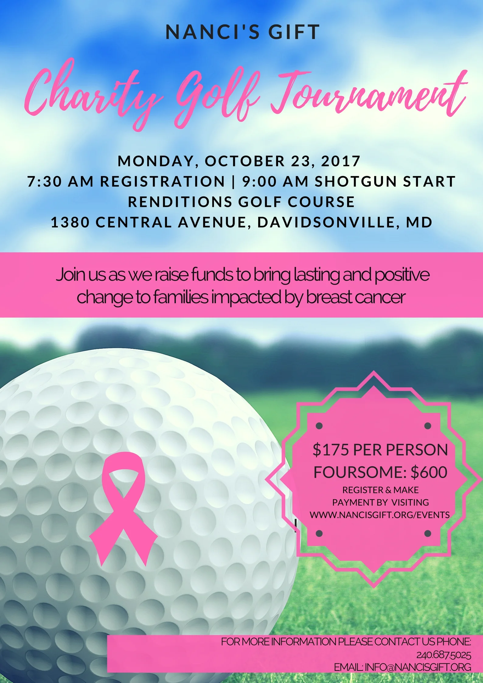 Registration includes 18 holes of golf, golf cart, green fees, welcome bag, lunch, and dinner. Special thanks to Greene Turtle, Pusser's Caribbean Restaurant, and Buck Distributing! 