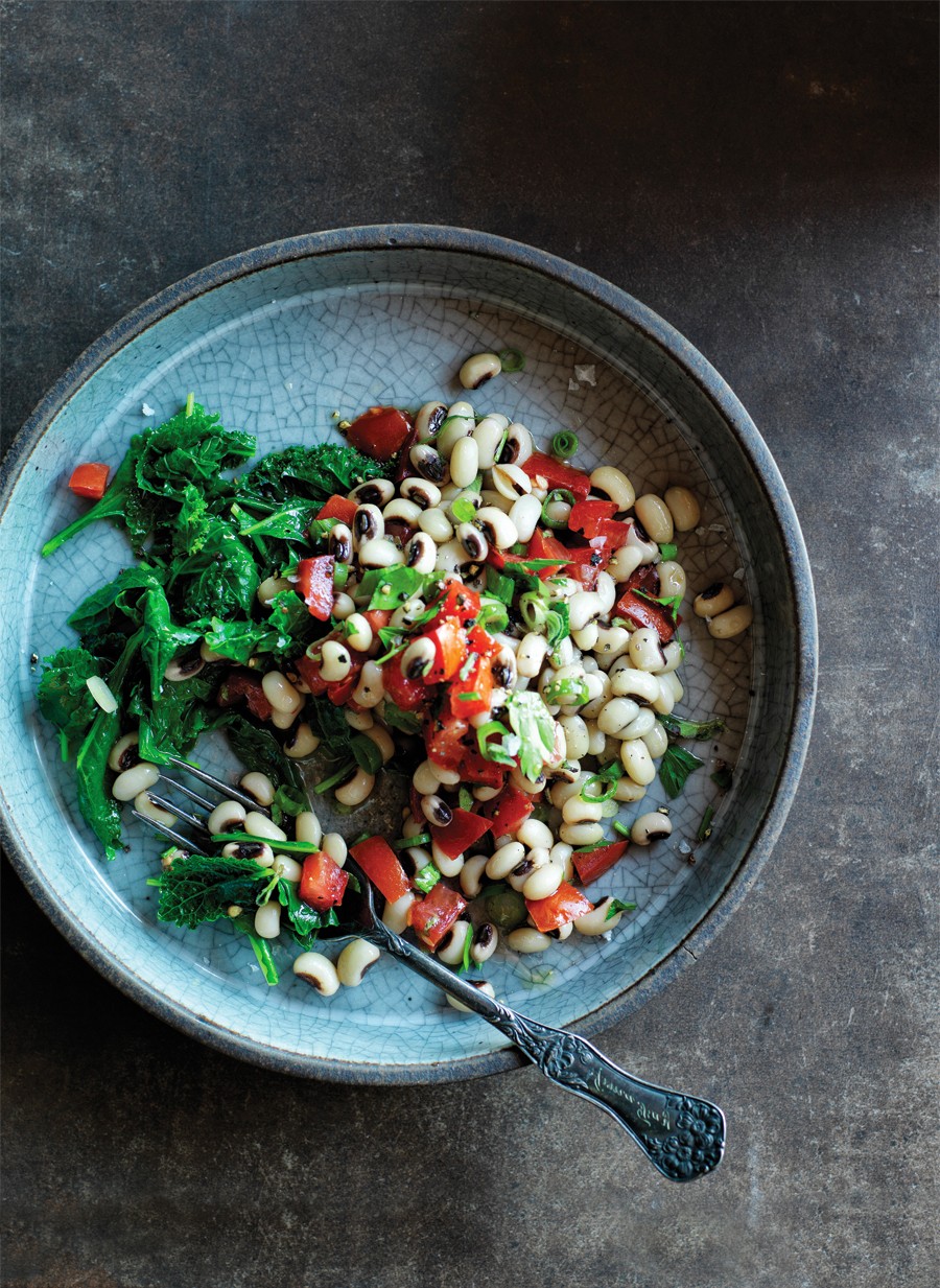 New Years Black-Eyed Peas and Greens