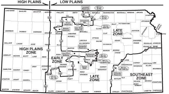 Kansas Waterfowl Zones Map