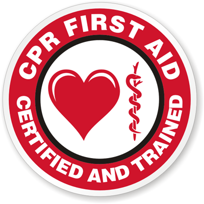 We are CPR First Aid AED trained and certified.