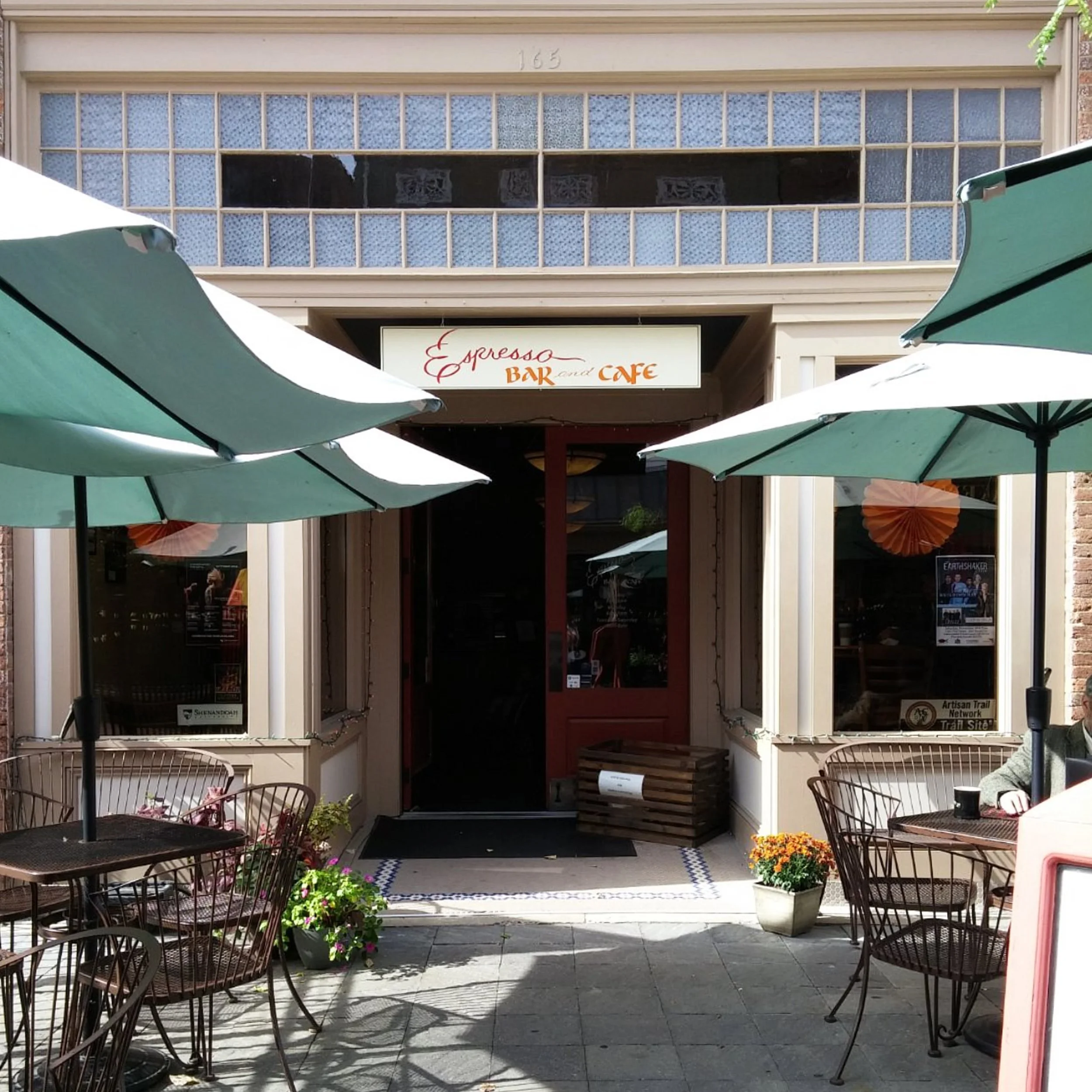 coffee house located on the walking mall in winchester va has outdoor seating and is a favorite for this interior designers