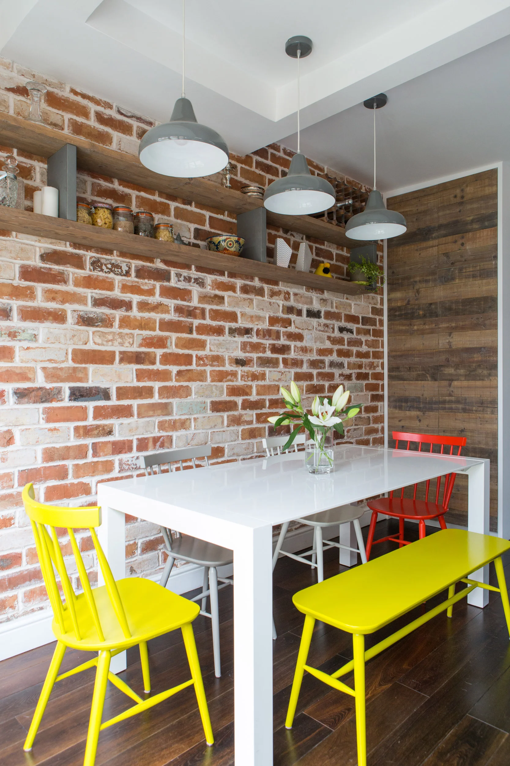 Richardson Studio Interiors Design Tooting Family Home Exposed Brick Dining Room