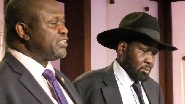 (AP) Vice-President Riek Machar and President Salva Kiir