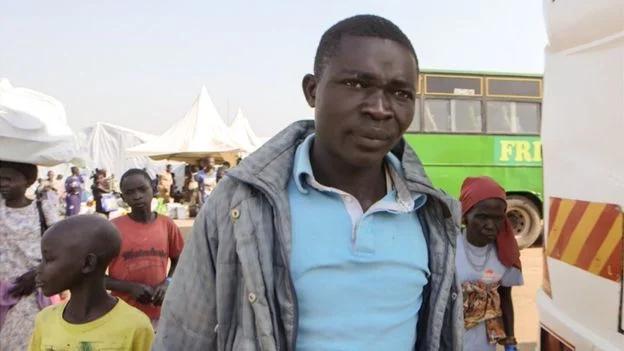 Otima Amos walked many days through the bush to escape the atrocities