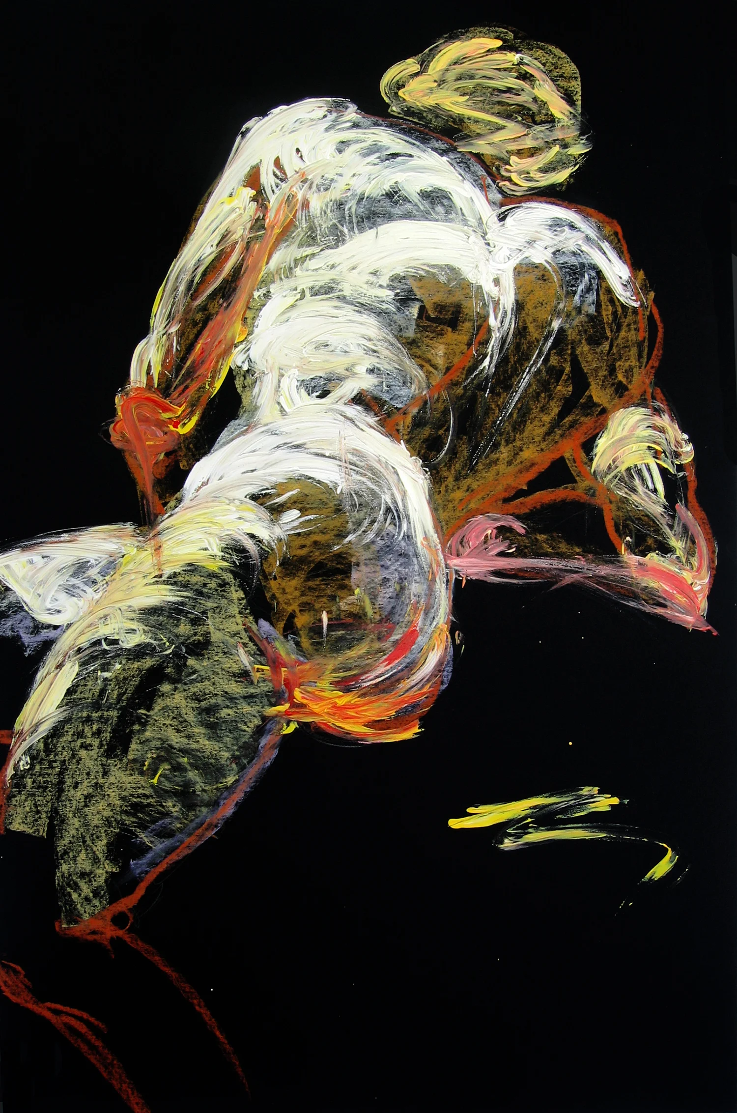 Hom-bre acrylic & pastel on acid-free paper 40" X 26"