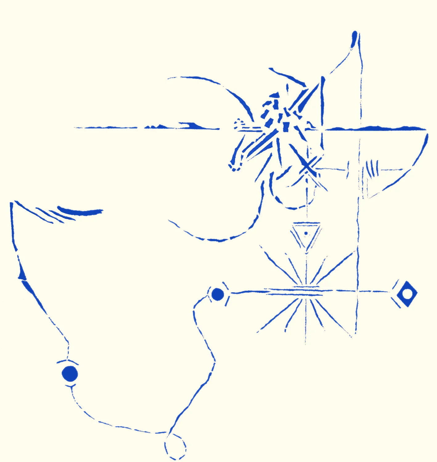 Blue Painters Tape on Wall, 66" x 72"