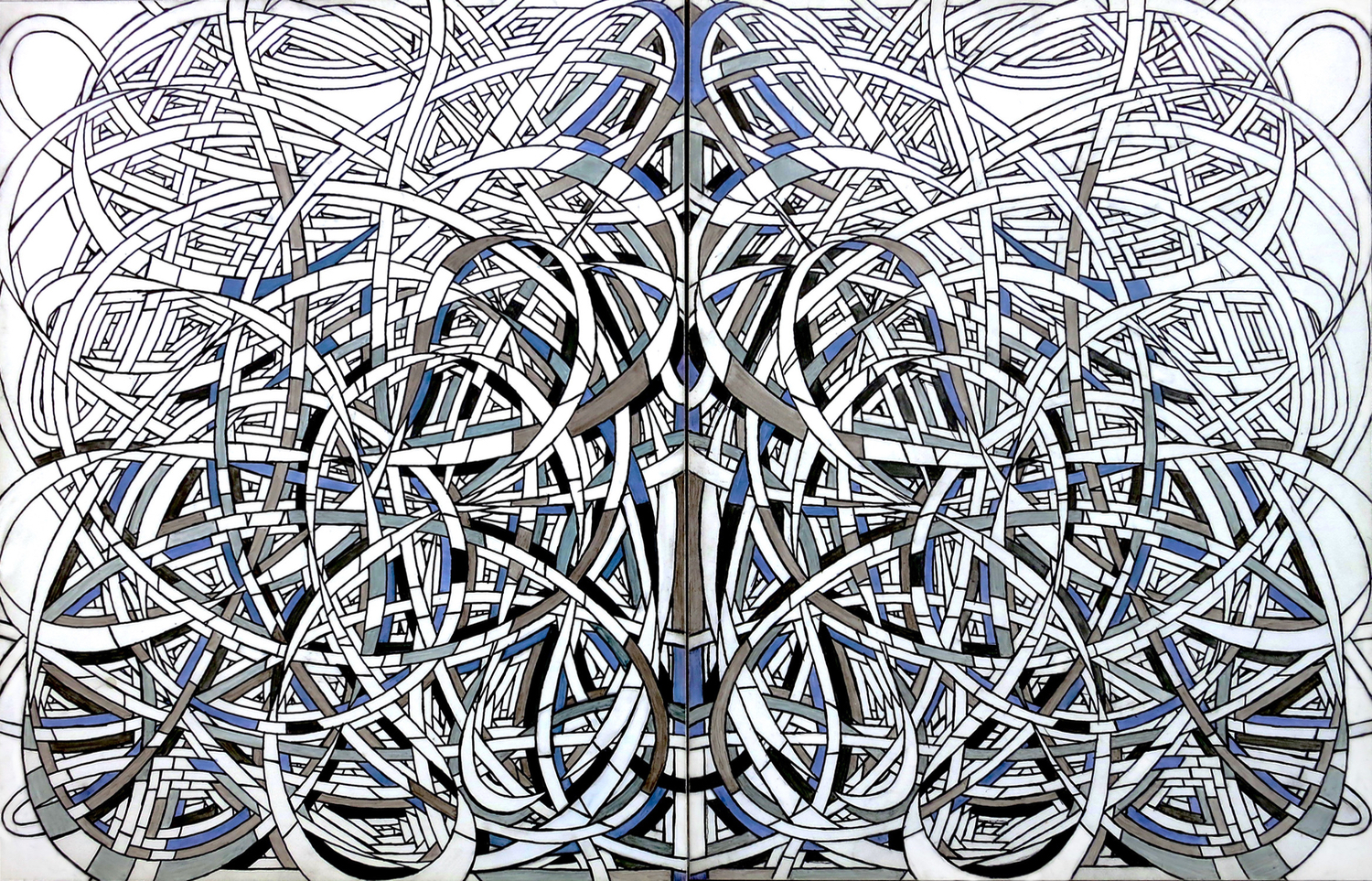Pen and Ink on Clay-board, Diptych, 14"x22"