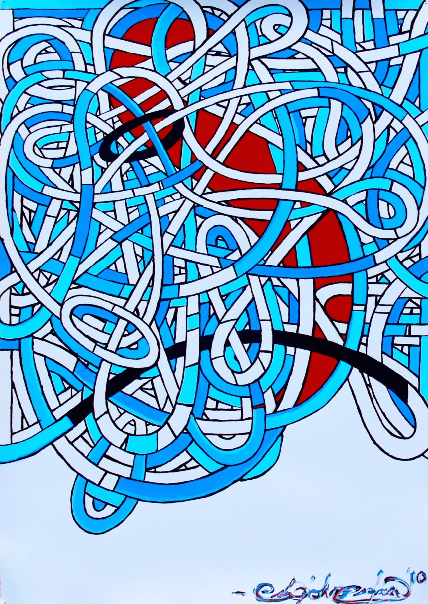 Blues For Paul, 30"x44", Acrylic on Printmaking Paper