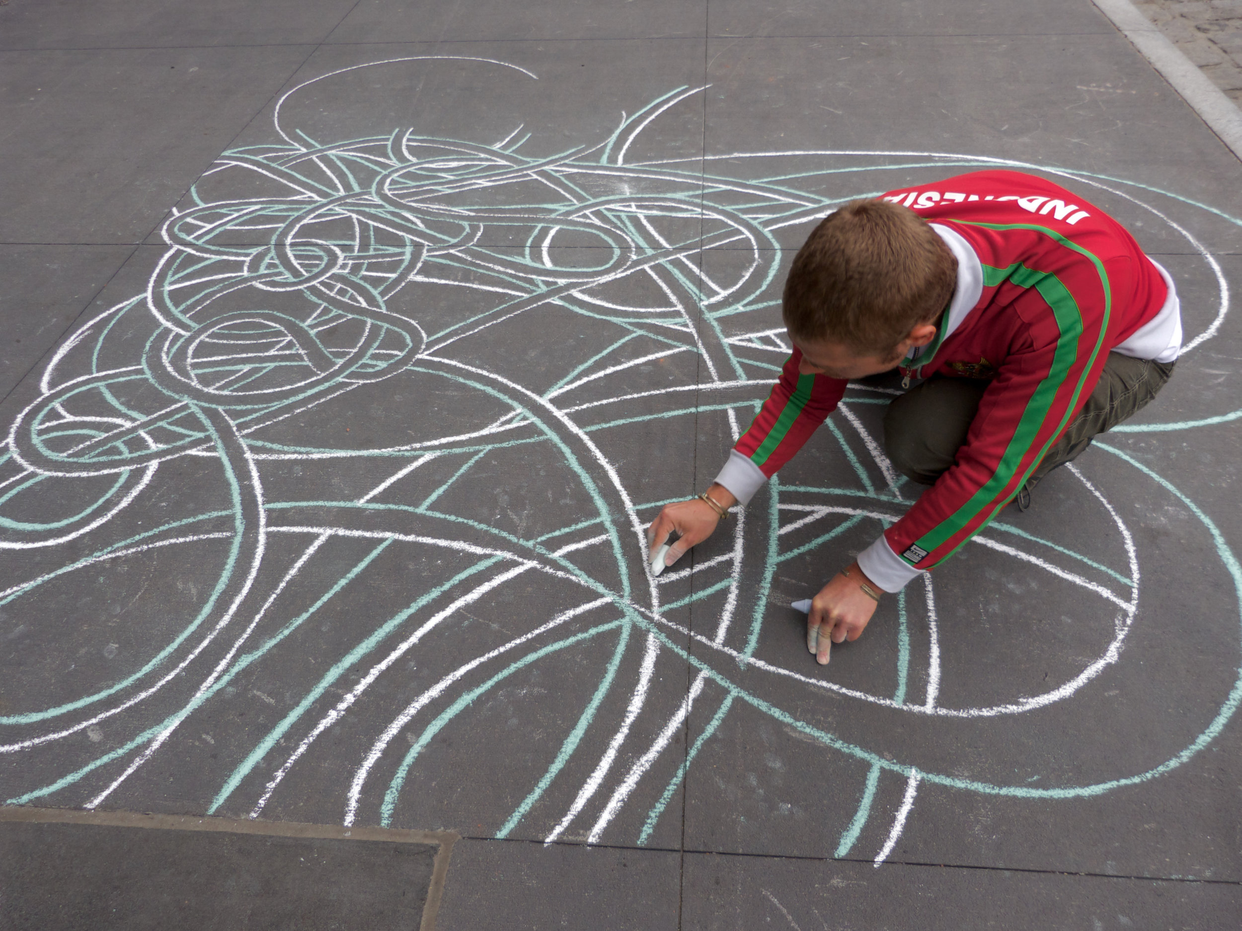 Sidewalk Chalk Painting Commission, South Street Seaport Revival, 2013