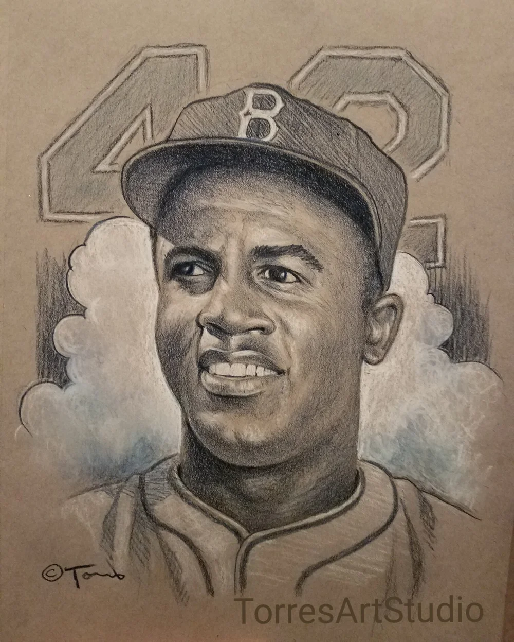 Jackie Robinson Drawing — Torresart Studio
