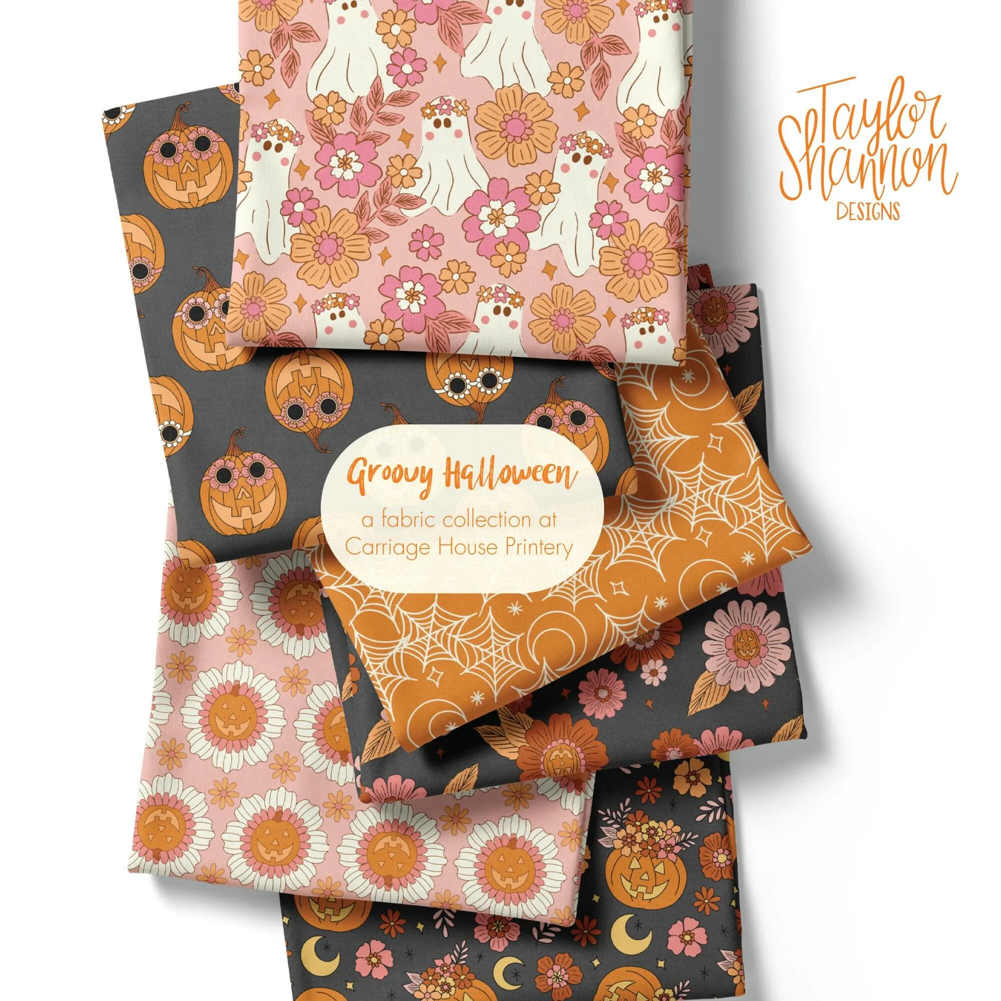 It&rsquo;s getting closer and closer to Halloween! Don&rsquo;t forget to check out my Groovy Halloween fabric at @carriagehouseprinteryfabric 🎃💀👻
.
.
.
#surfacepatterndesigner #fabricdesign #fabricdesigner #happyhalloween #surfacedesigner