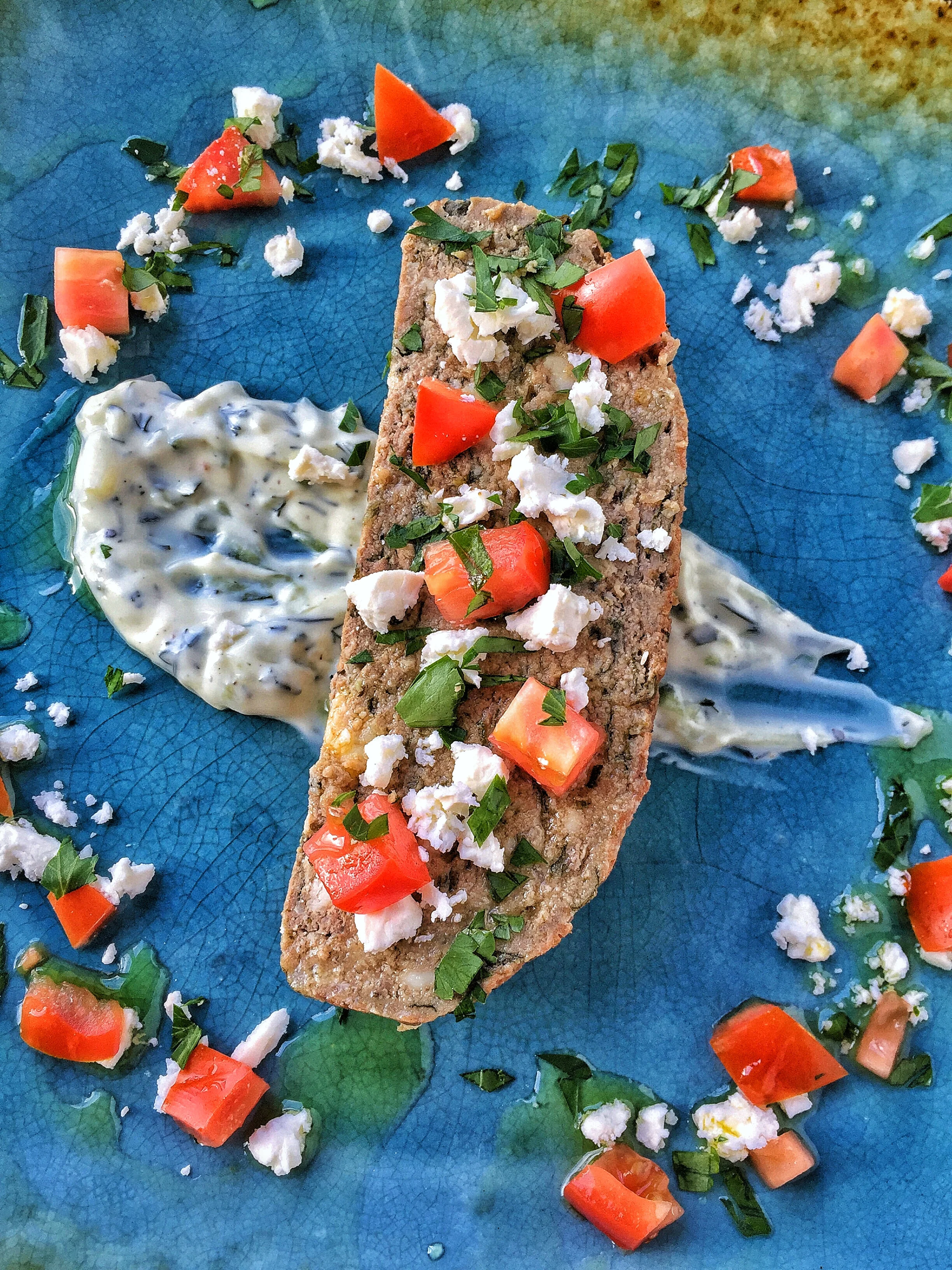 GREEK MEATLOAF WITH TZATZIKI SAUCE