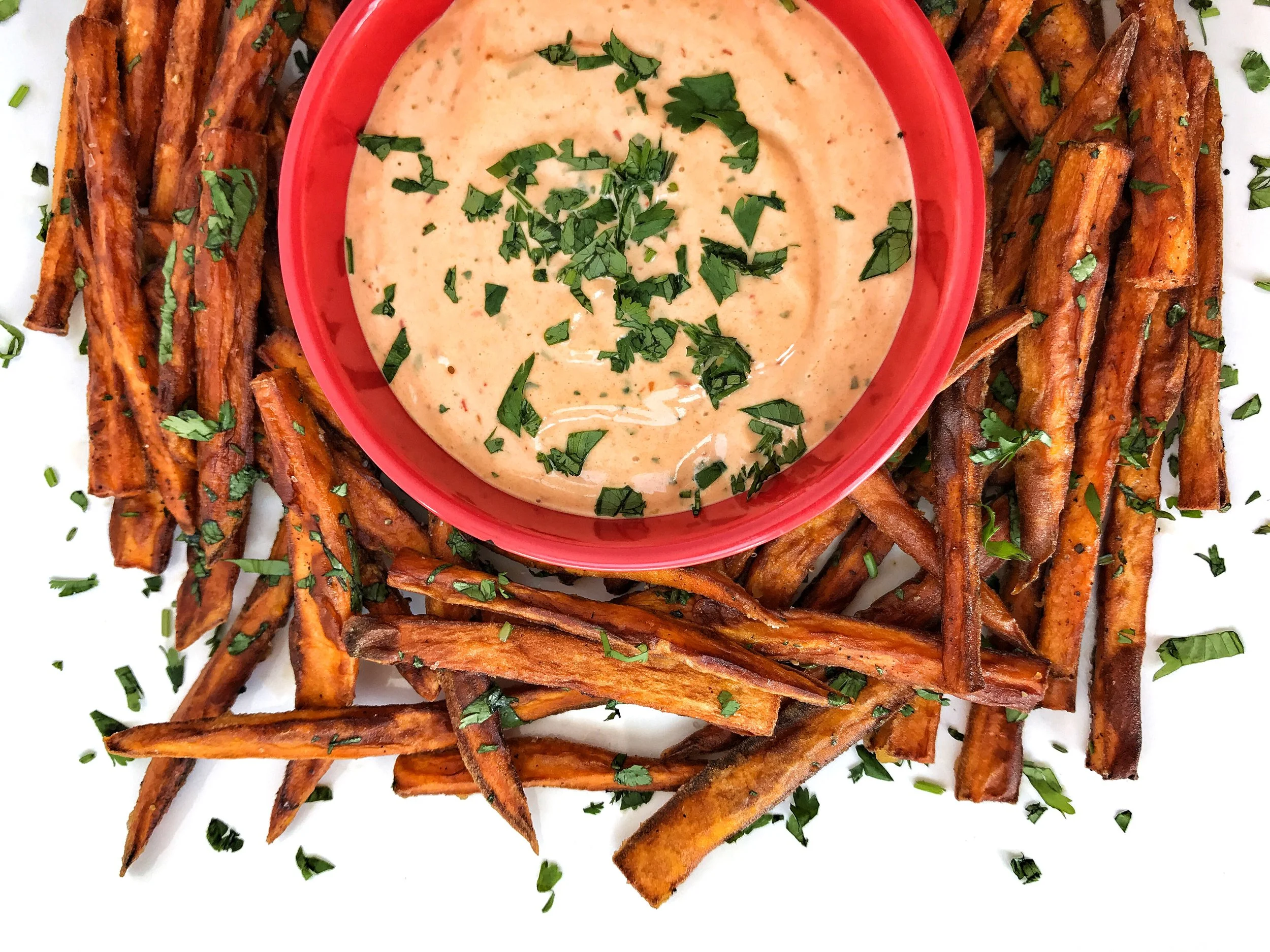 SWEET POTATO FRIES WITH CHIPOTLE-LIME AIOLI