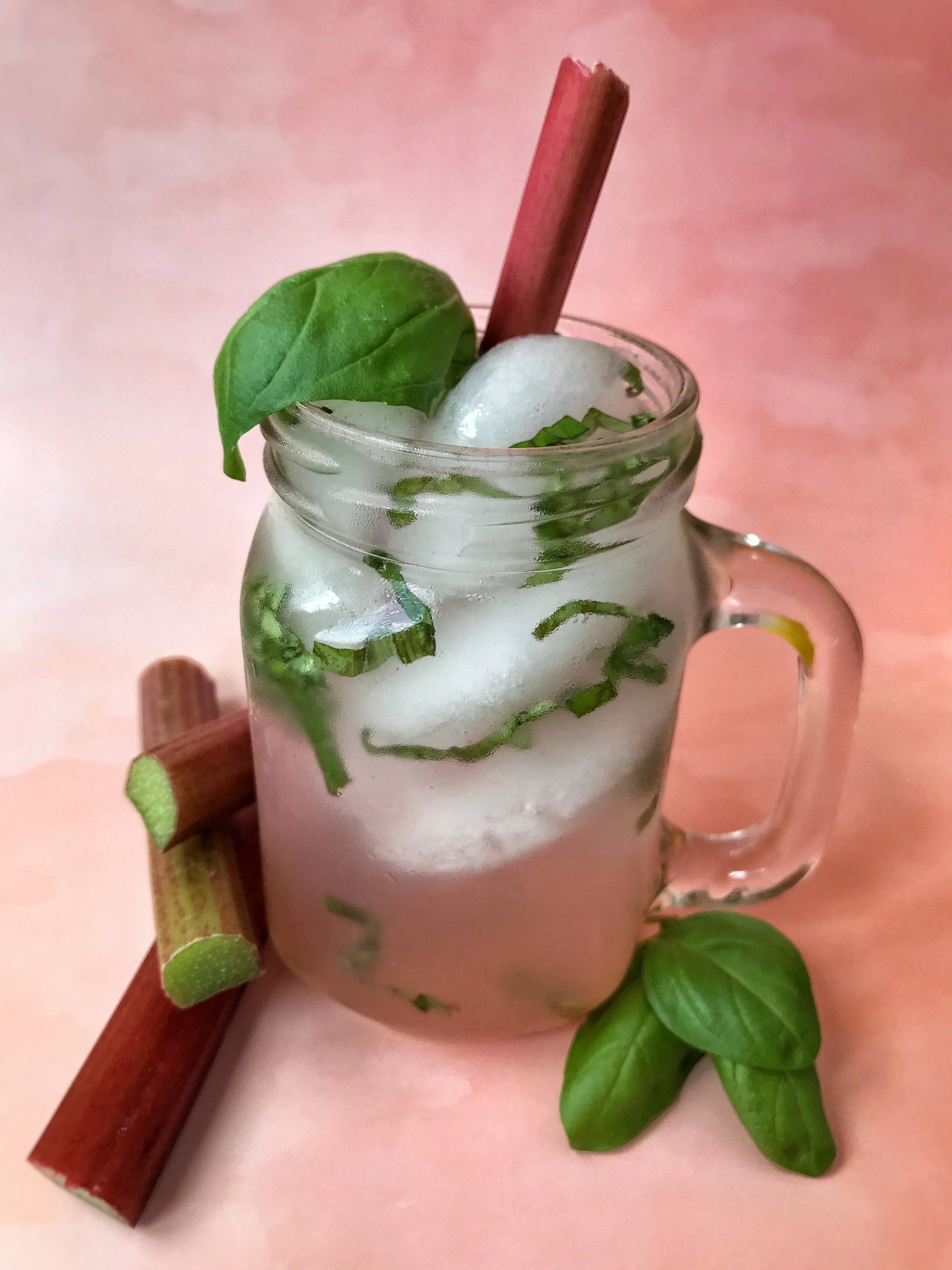 RHUBARB BASIL COCKTAIL