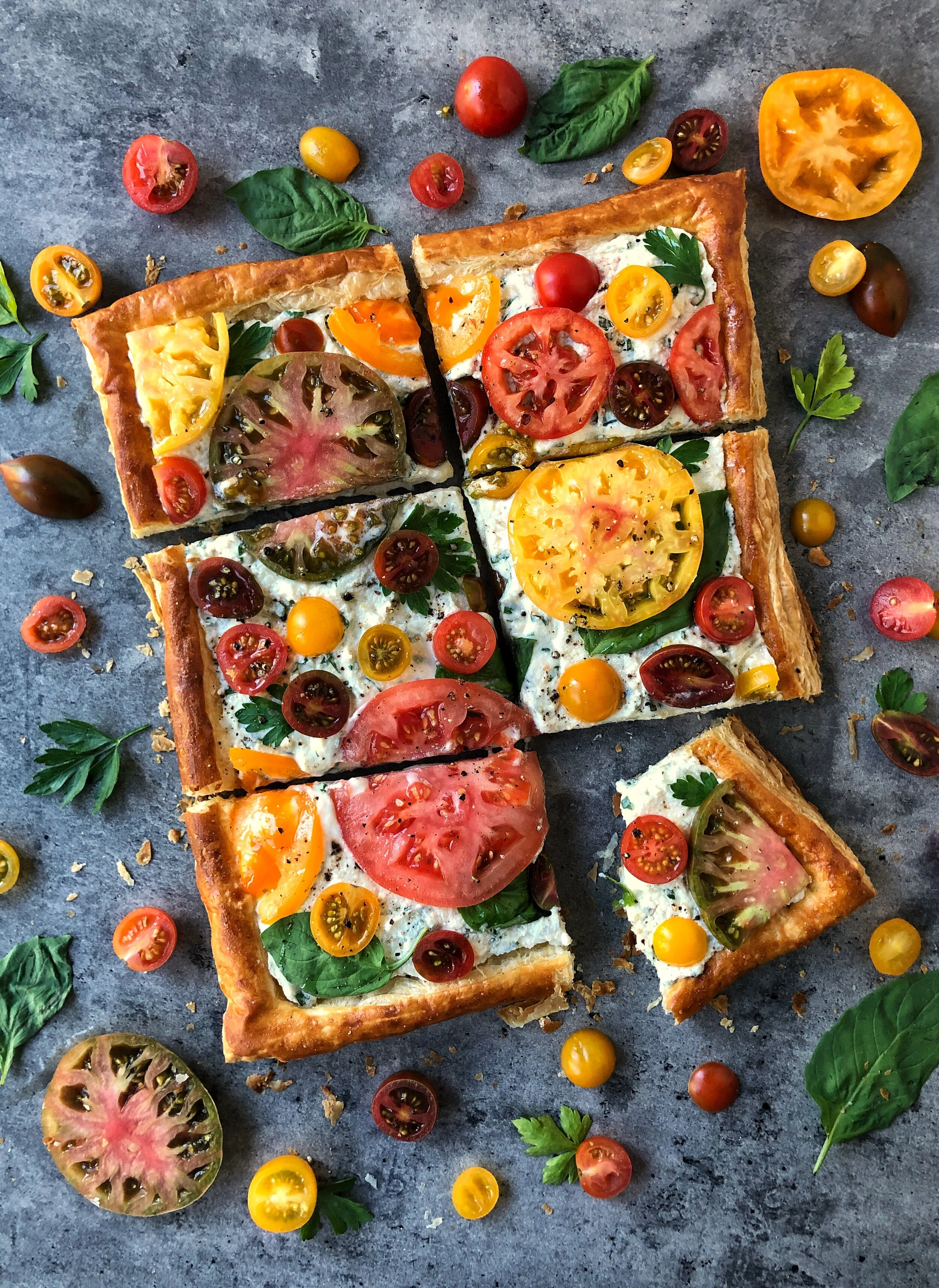 HEIRLOOM TOMATO AND RICOTTA TART