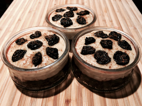 fresh dark cherry filling topped with dried cherries and cinnamon
