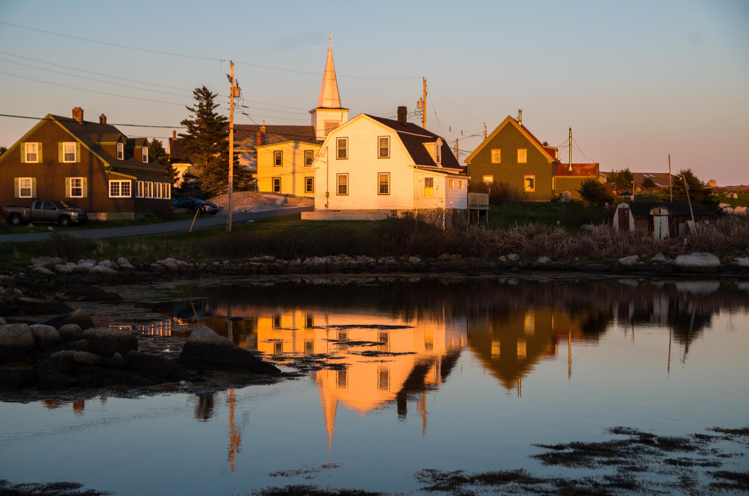 The historic church steeple looks out over prospect village