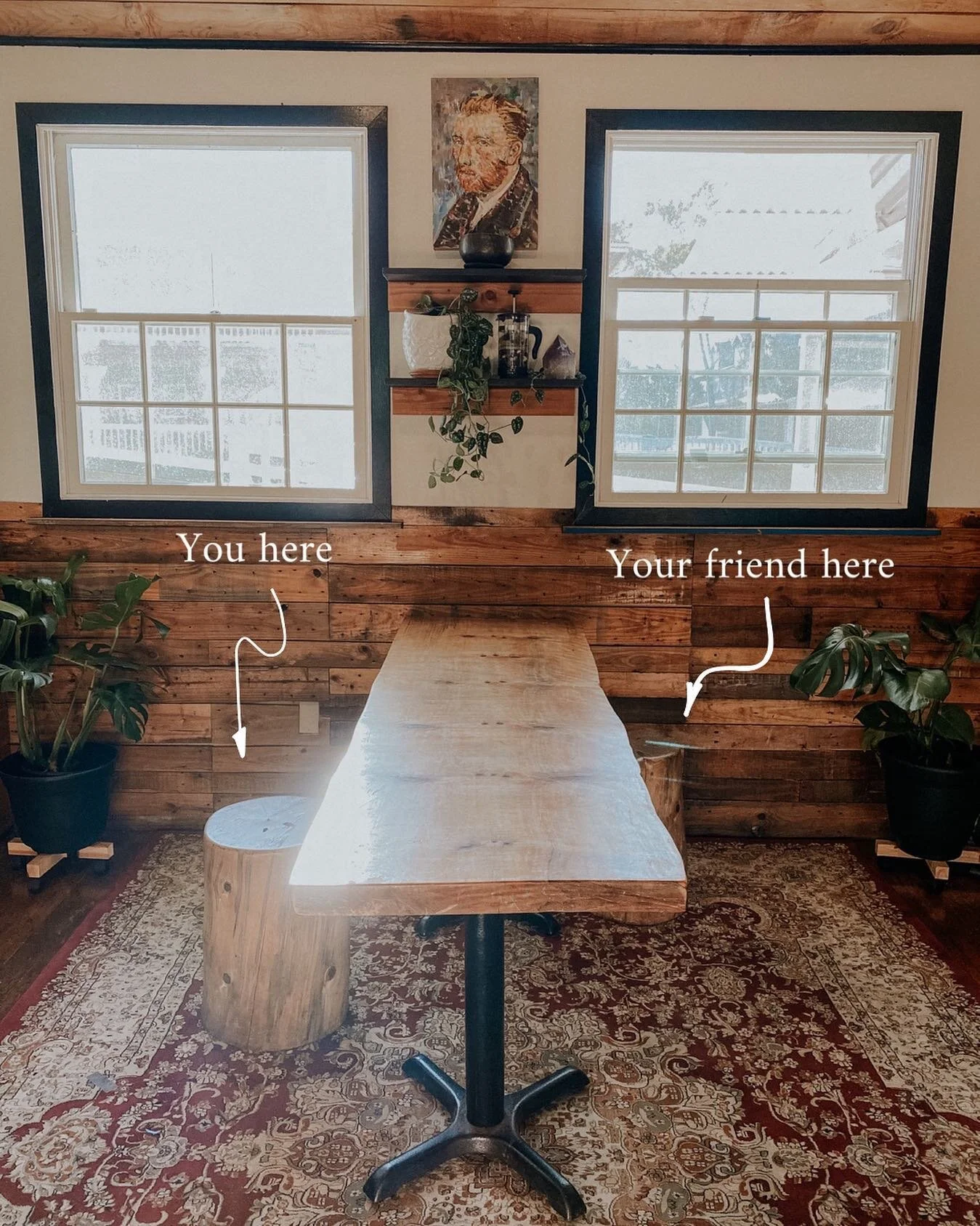 Join us for a coffee date? We saved you a seat (; 

(There are only two seats inside for now. Outdoor seating is still available.)