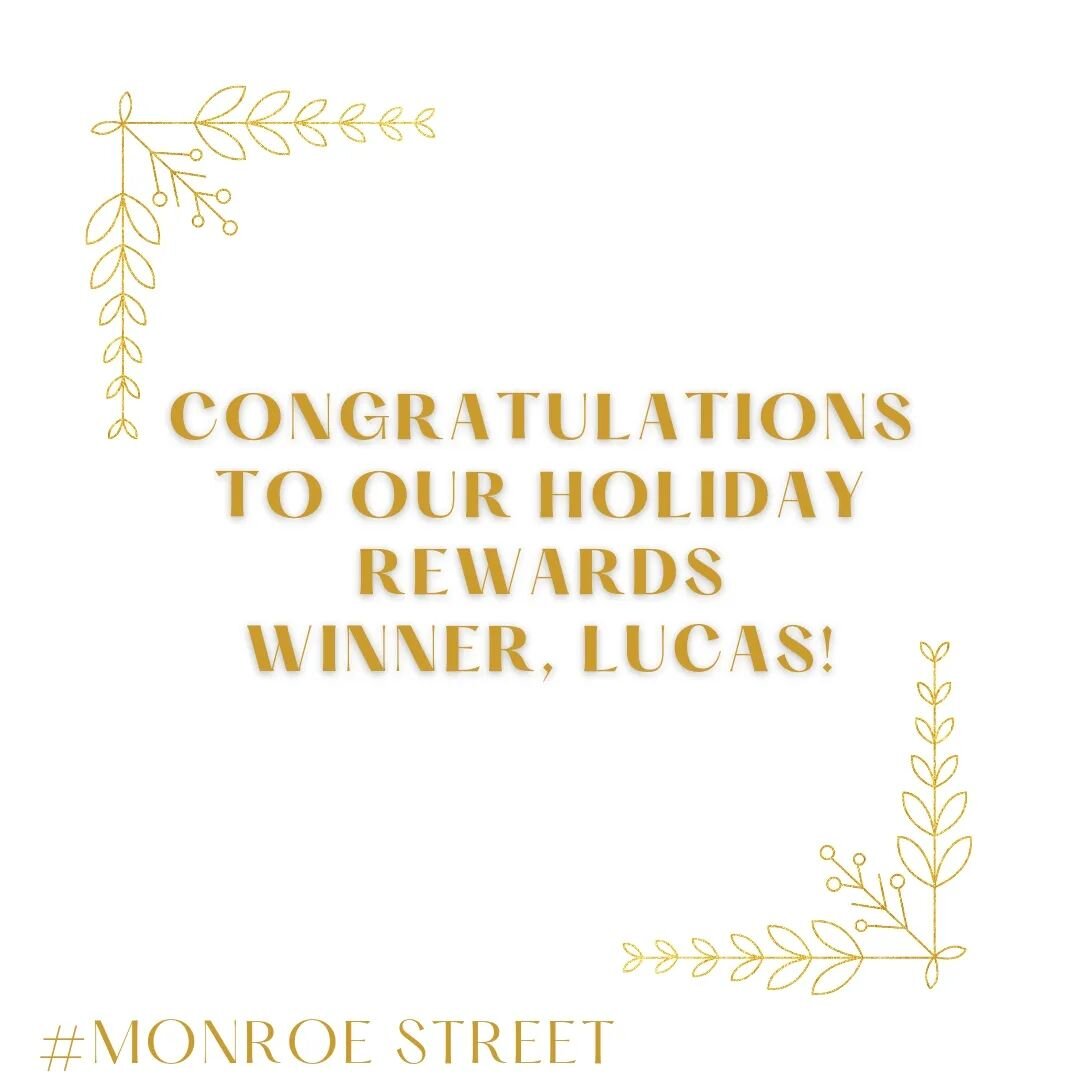 And the winner is...Lucas! Congratulations on winning our holiday rewards giveaway! Enjoy your shopping and dining experience on #MonroeStreet.

Thanks to all who participated and who shop and dine at our establishments. #ShopLocal #DineLocal