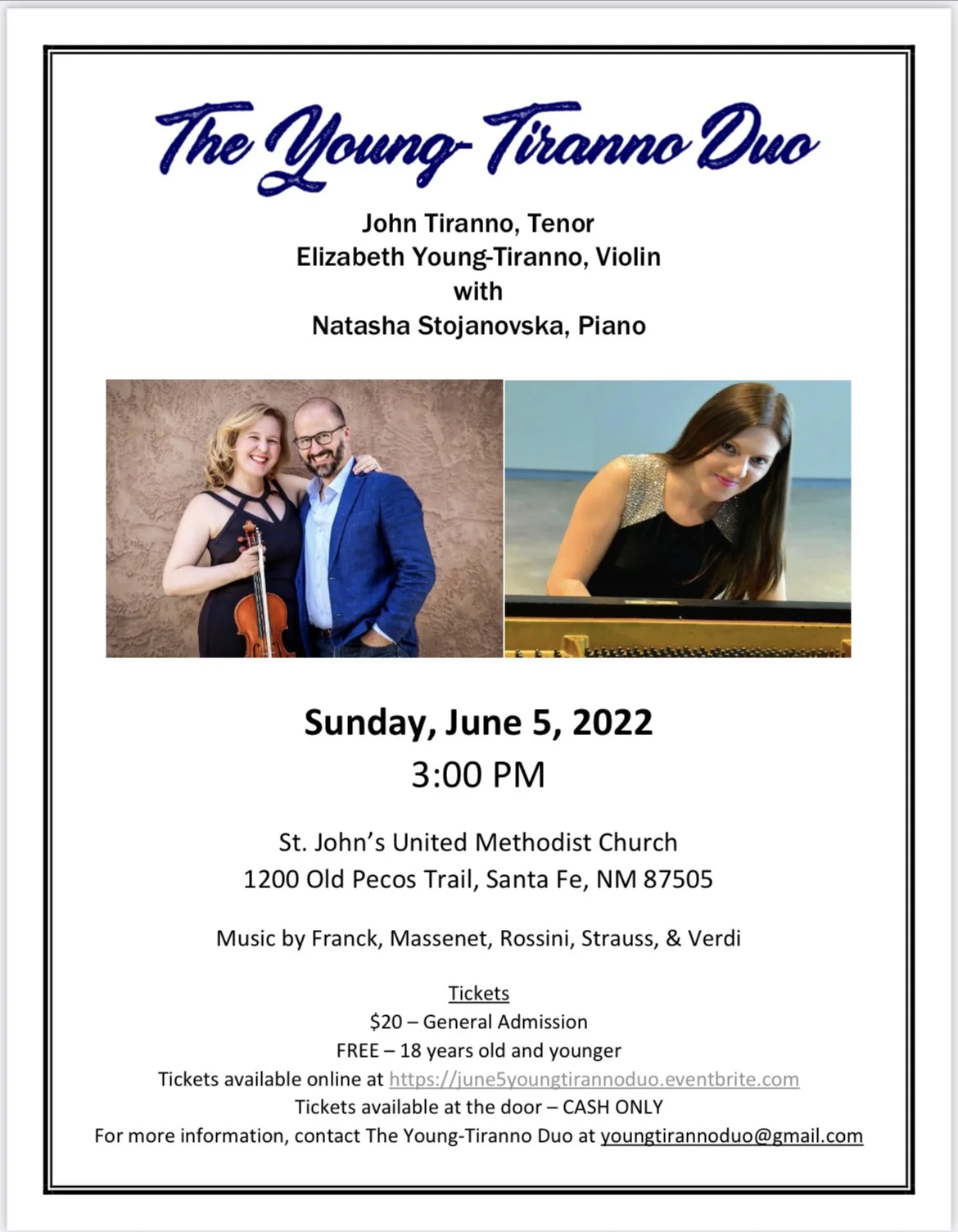 Recital with Elizabeth Young (violin) &amp; Natasha Stojanovska (piano)