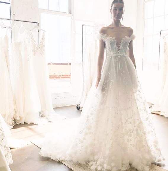 Gown by Marchesa Notte.