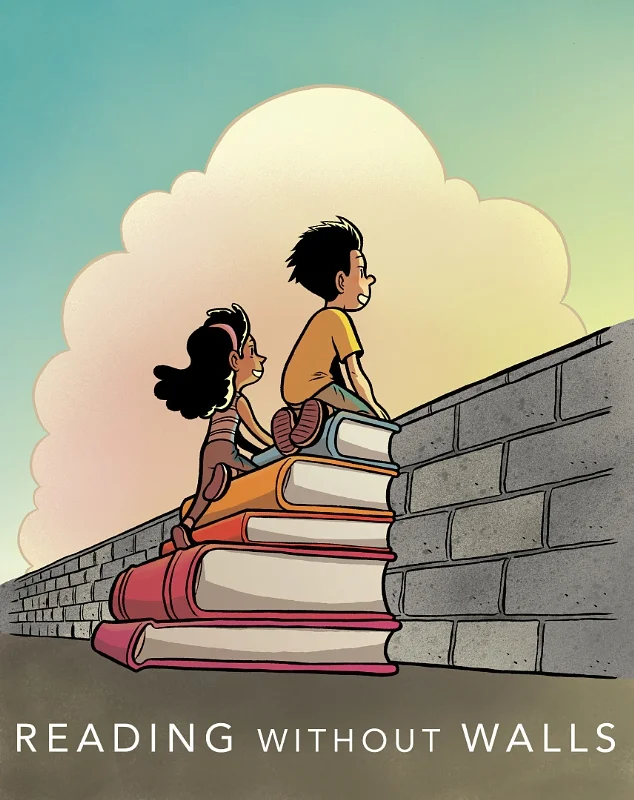 Official graphic for the 2016 - 2017 National Ambassador for Young People's Literature, by Gene Luen Yang and Lark Pien. Source: PR Newswire .