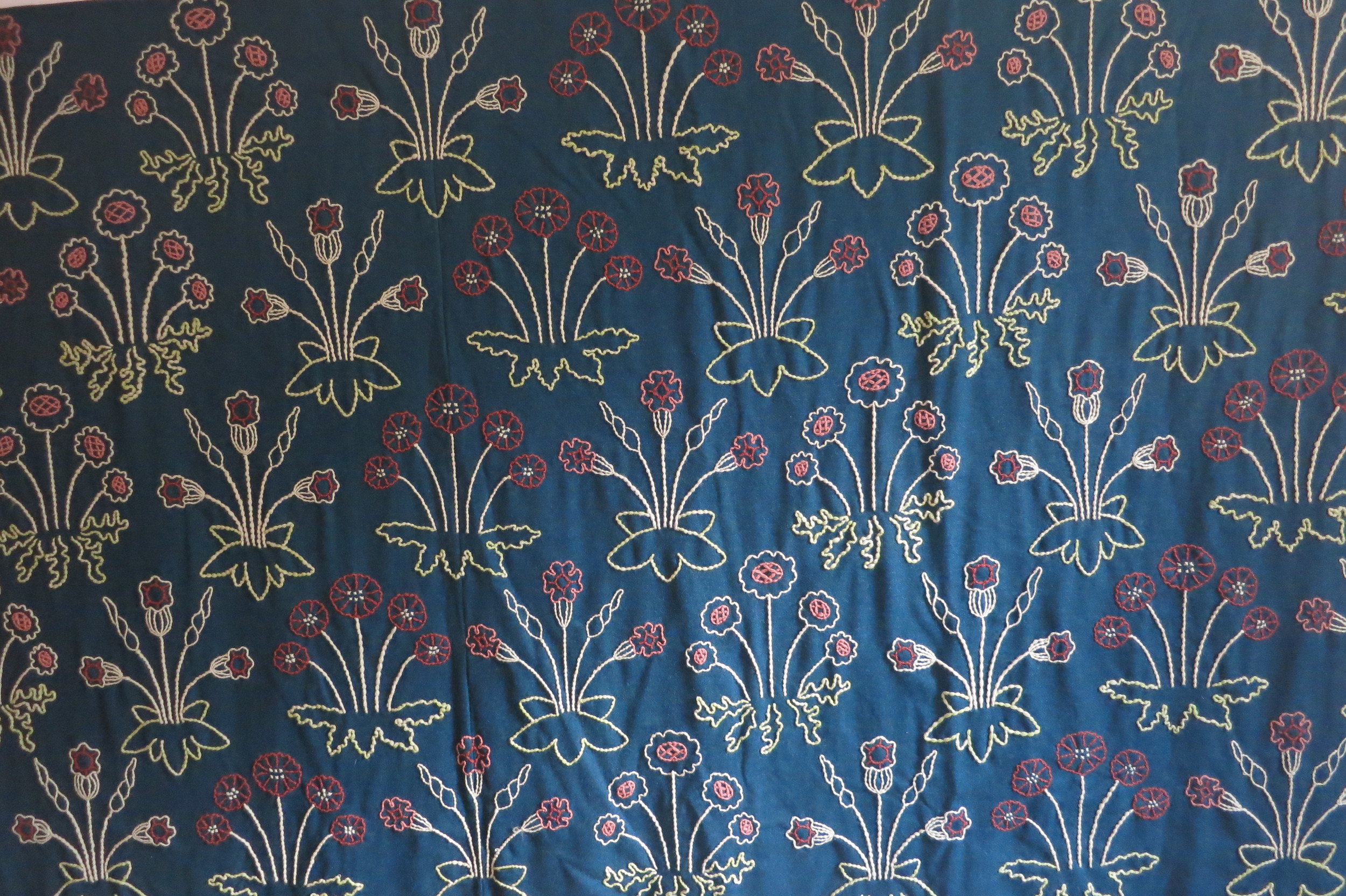 Embroidered wall hanging in William Morris's 'Red House'