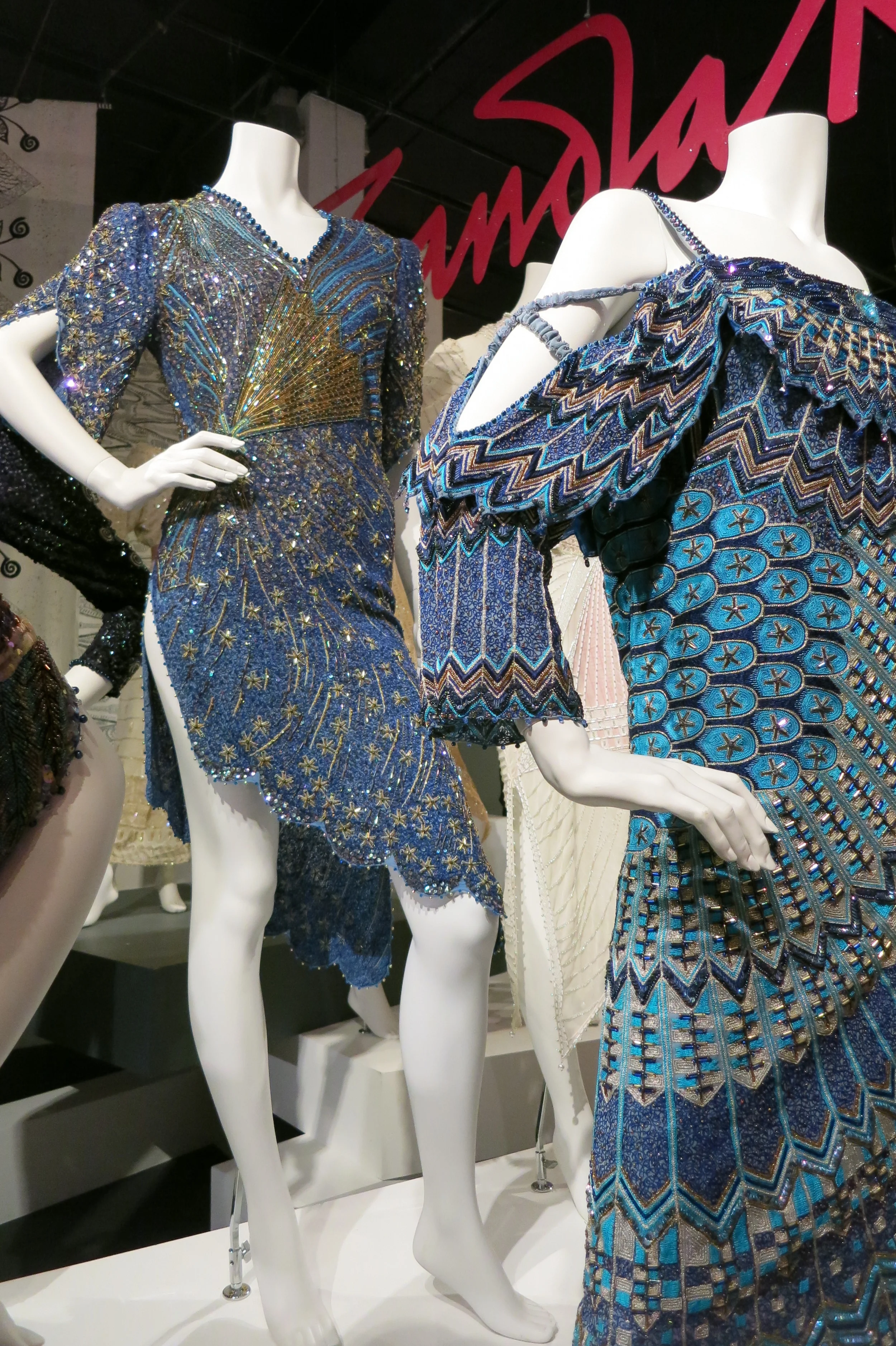 Zandra Rhodes exhibitio at the Fashion & Textile Museum, Bermondsey, London 2013