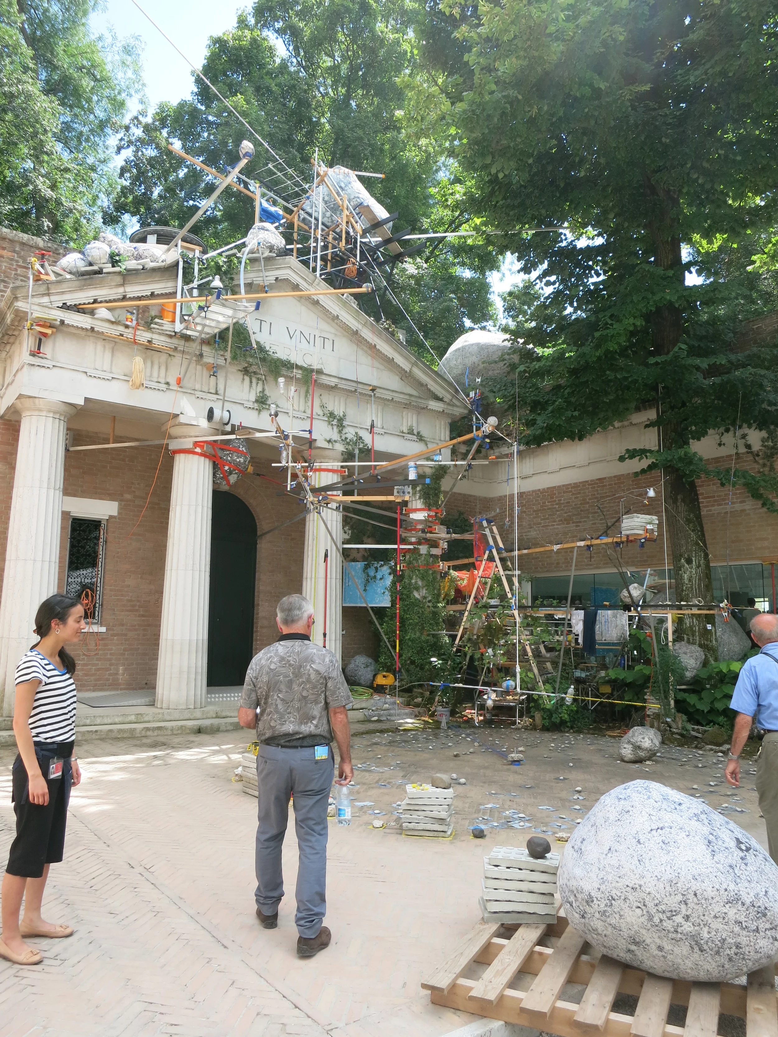 The U.S.A. Pavilion in the Giardini - the 55th Venice Biennale - Sarah Sze's installation titled 'Triple Point (Gleaner) 2013