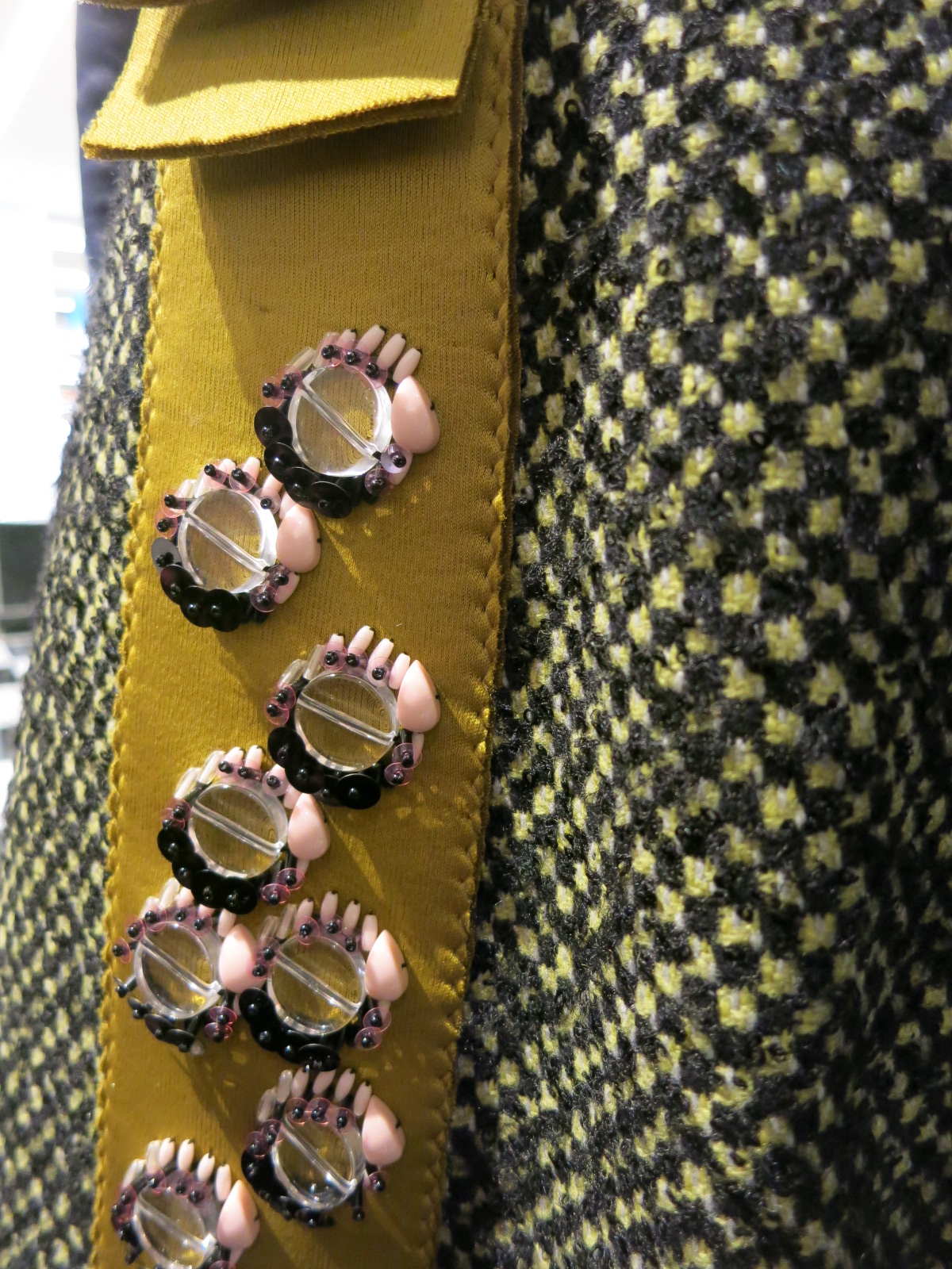 Detail of embroidery on a Prada dress 2015