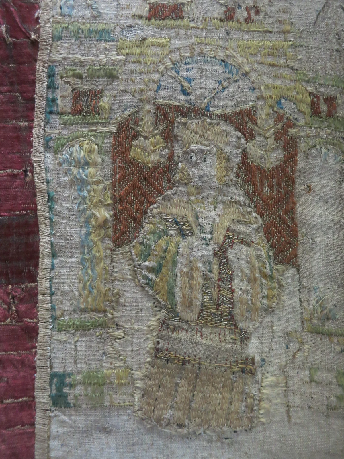 A saint on the orphrey of the Skenfrith Cope