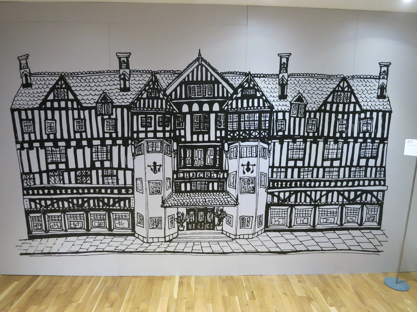 Illustration for wall mural in the Liberty in Fashion exhibition at the Fashion & Textile Museum, Bermondsey, London 2015 designed by Naomi Kratz