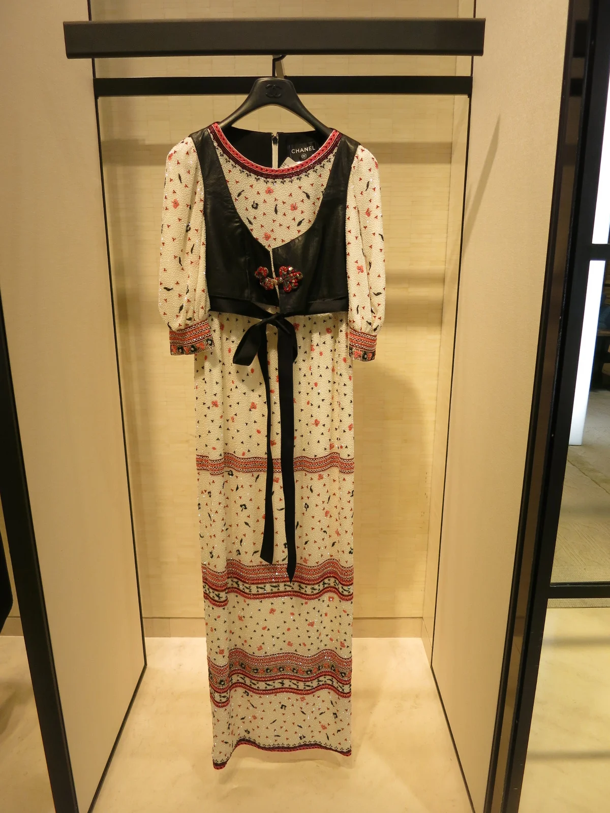 Coco Chanel 31 rue Cambord, Paris. An embroidered gown from a 2015 Chanel collection.