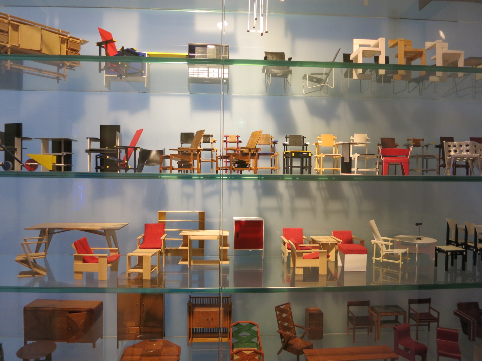Small-scale models of Rietveld's furniture which were on sale in the Rietveld Shroder House office.