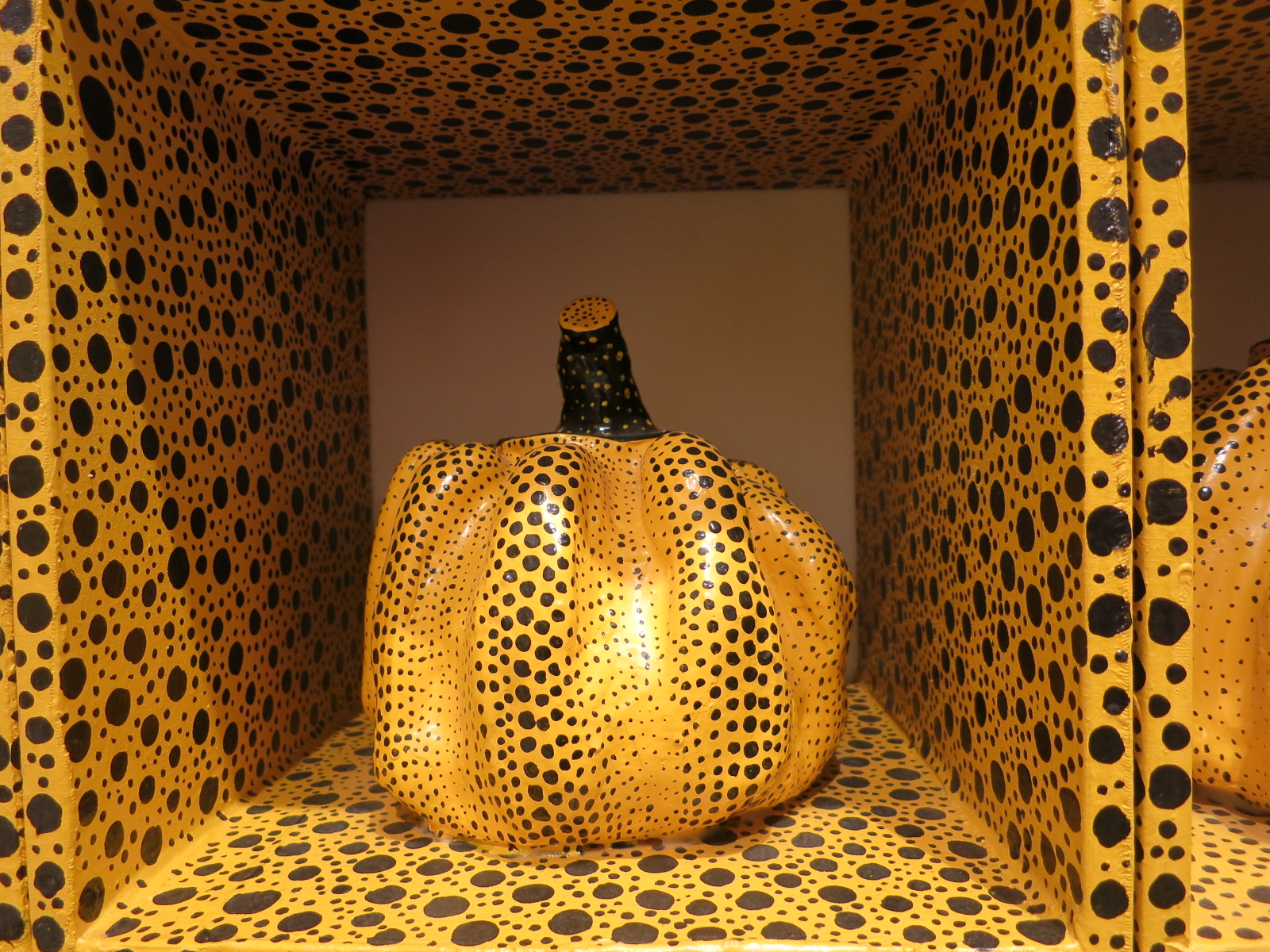 Yayoi Kusama's 1980s works in the In Infinity Retrospective at the Louisiana Museum of Modern Art, Denmark 2015. A detail of 'Pumpkin Night' 1985