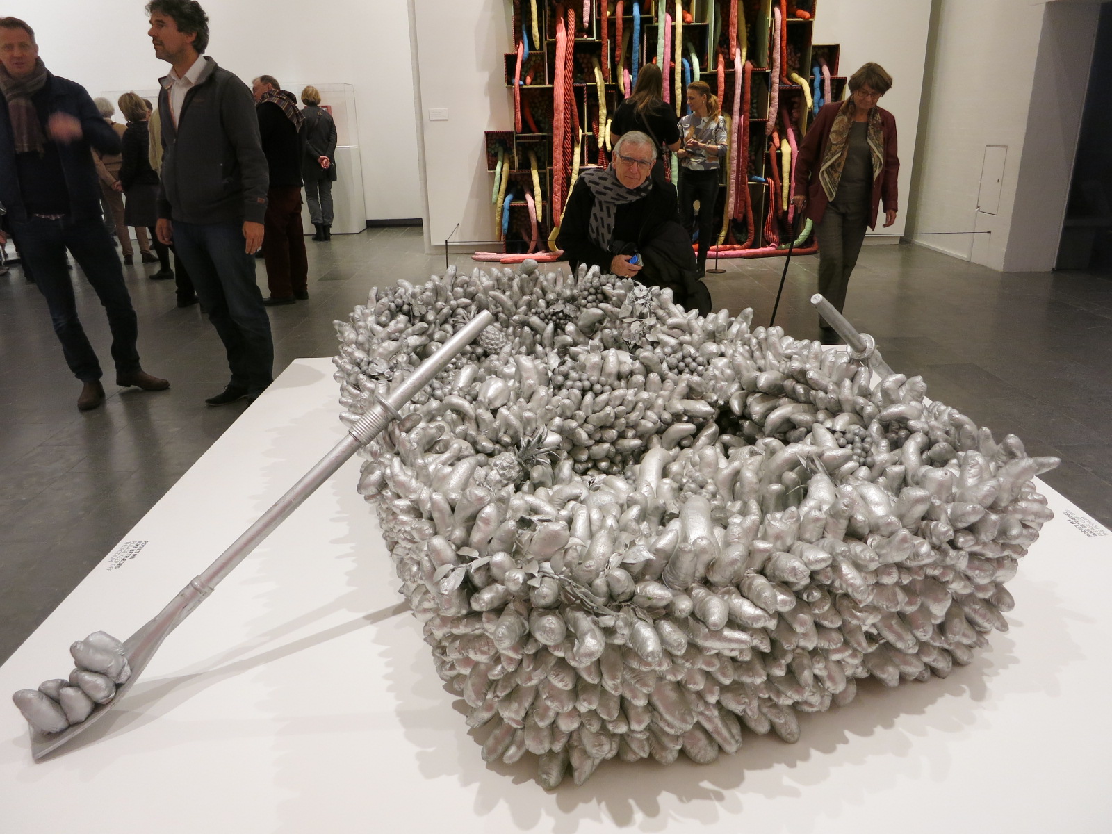 Yayoi Kusama's 1980s works in the In Infinity Retrospective at the Louisiana Museum of Modern Art, Denmark 2015. 'Walking on the Sea of Death' 1981
