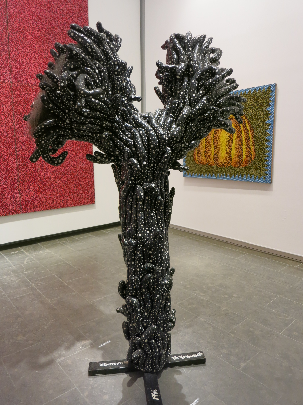 Yayoi Kusama's 1980s works in the In Infinity Retrospective at the Louisiana Museum of Modern Art, Denmark 2015. 'Black Flower' 1986