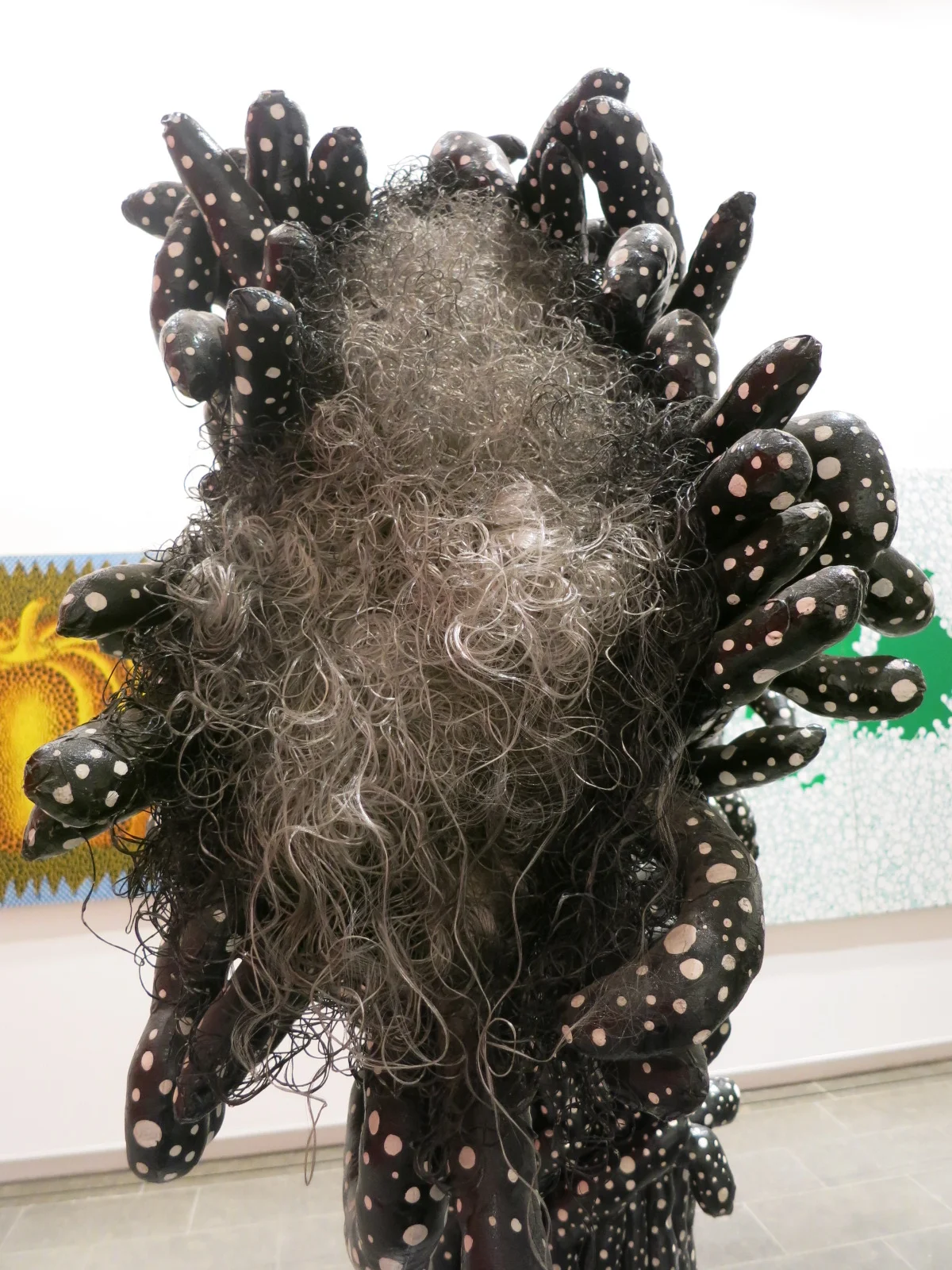 Yayoi Kusama's 1980s works in the In Infinity Retrospective at the Louisiana Museum of Modern Art, Denmark 2015. A detail of 'Black Flower' 1986