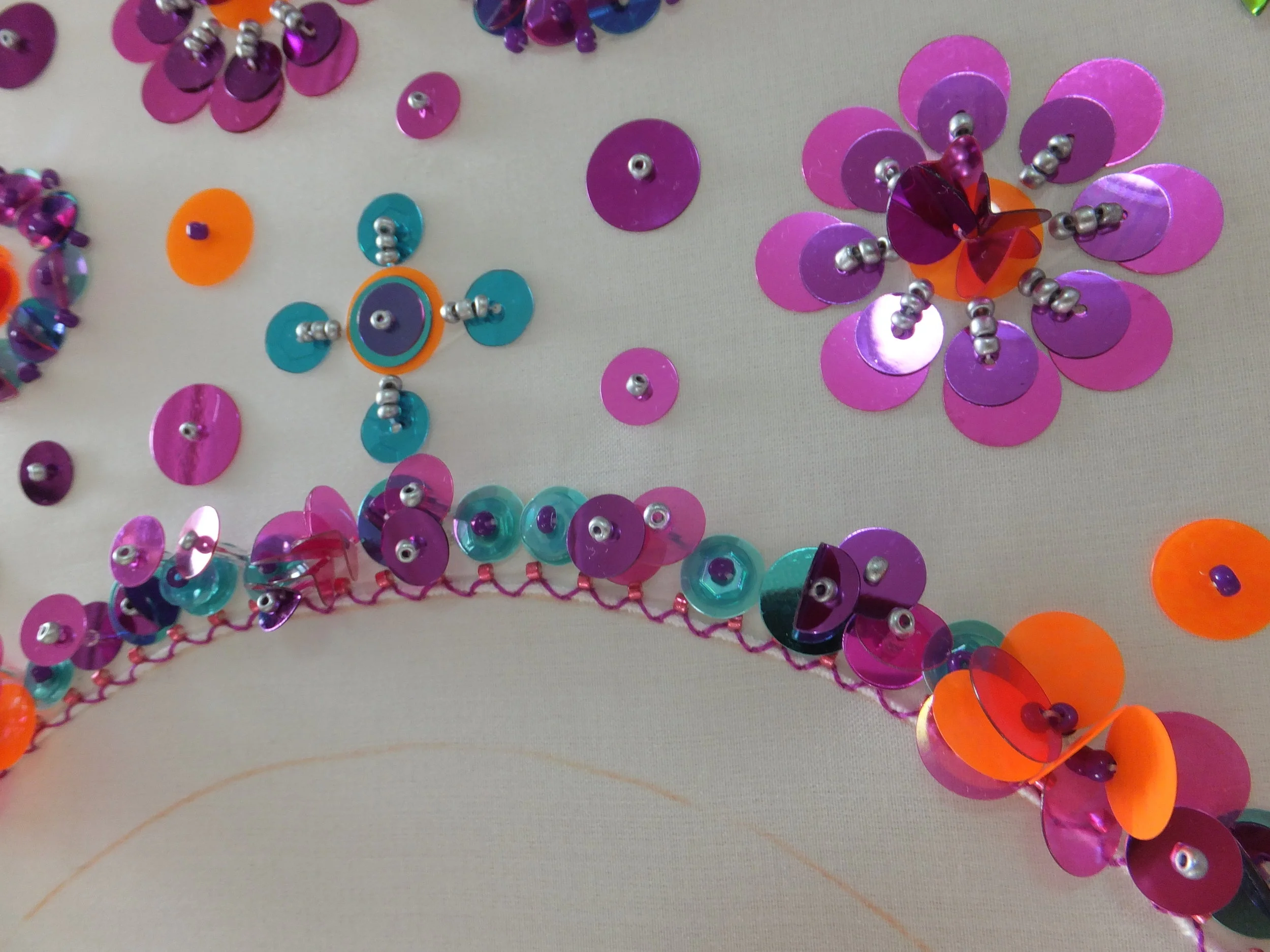 Mary Brown - a detail of the Pop mini dress for the Carnaby Street 1960s installation.